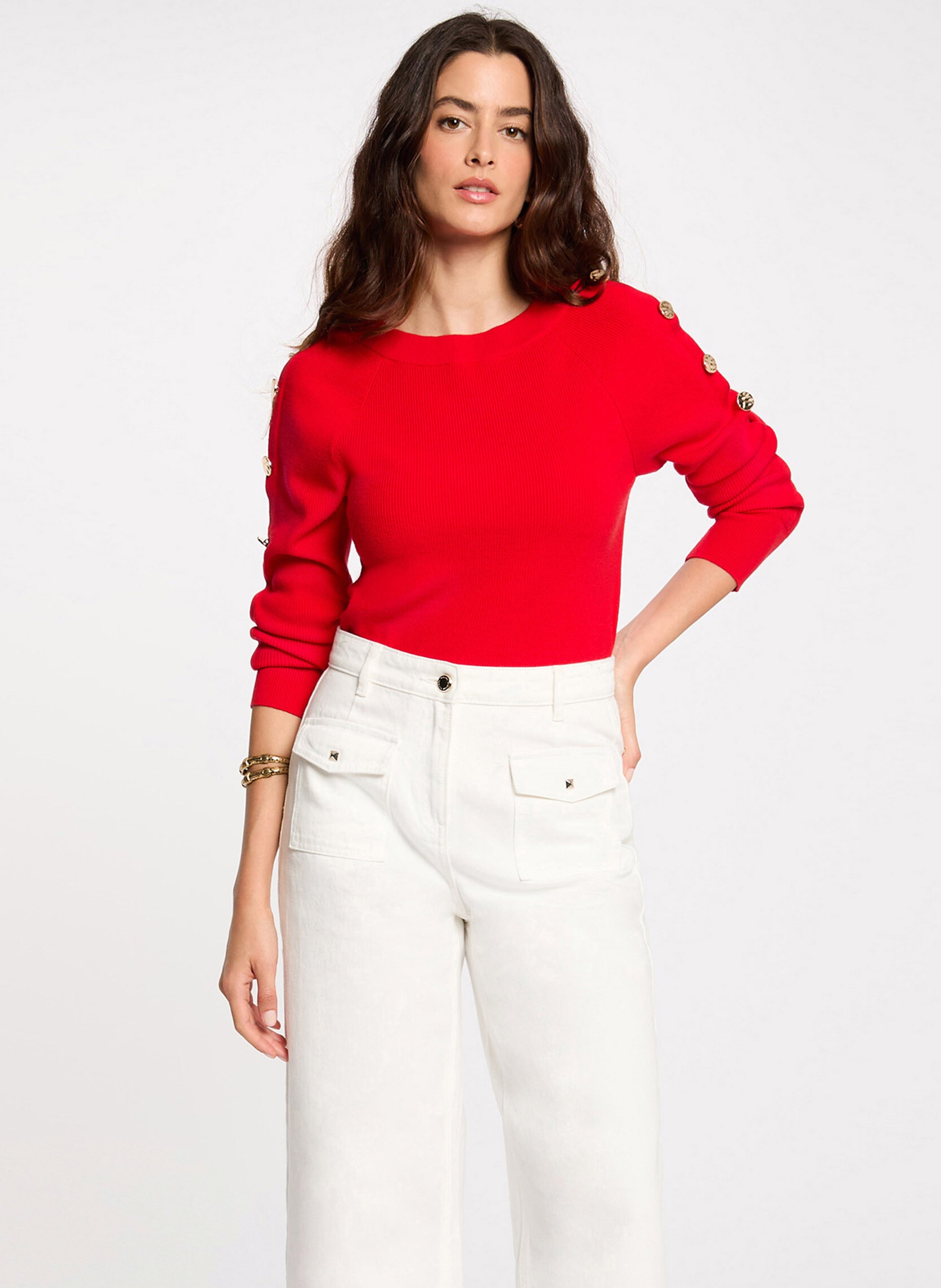 Rechte bootnek trui MORGAN