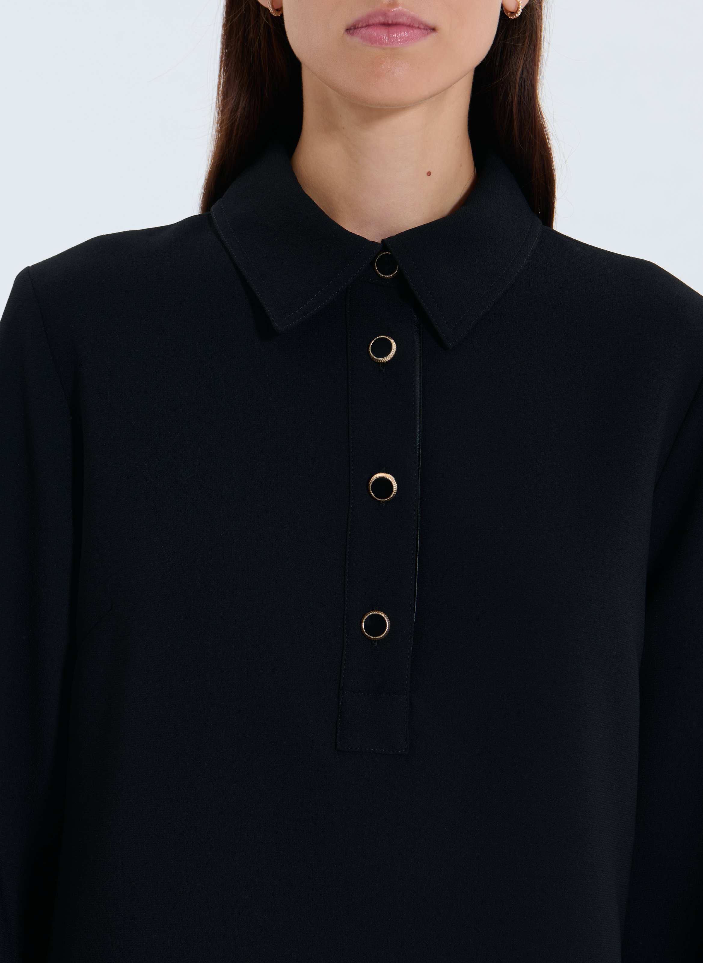 Robe courte col chemise ZAPA Noir