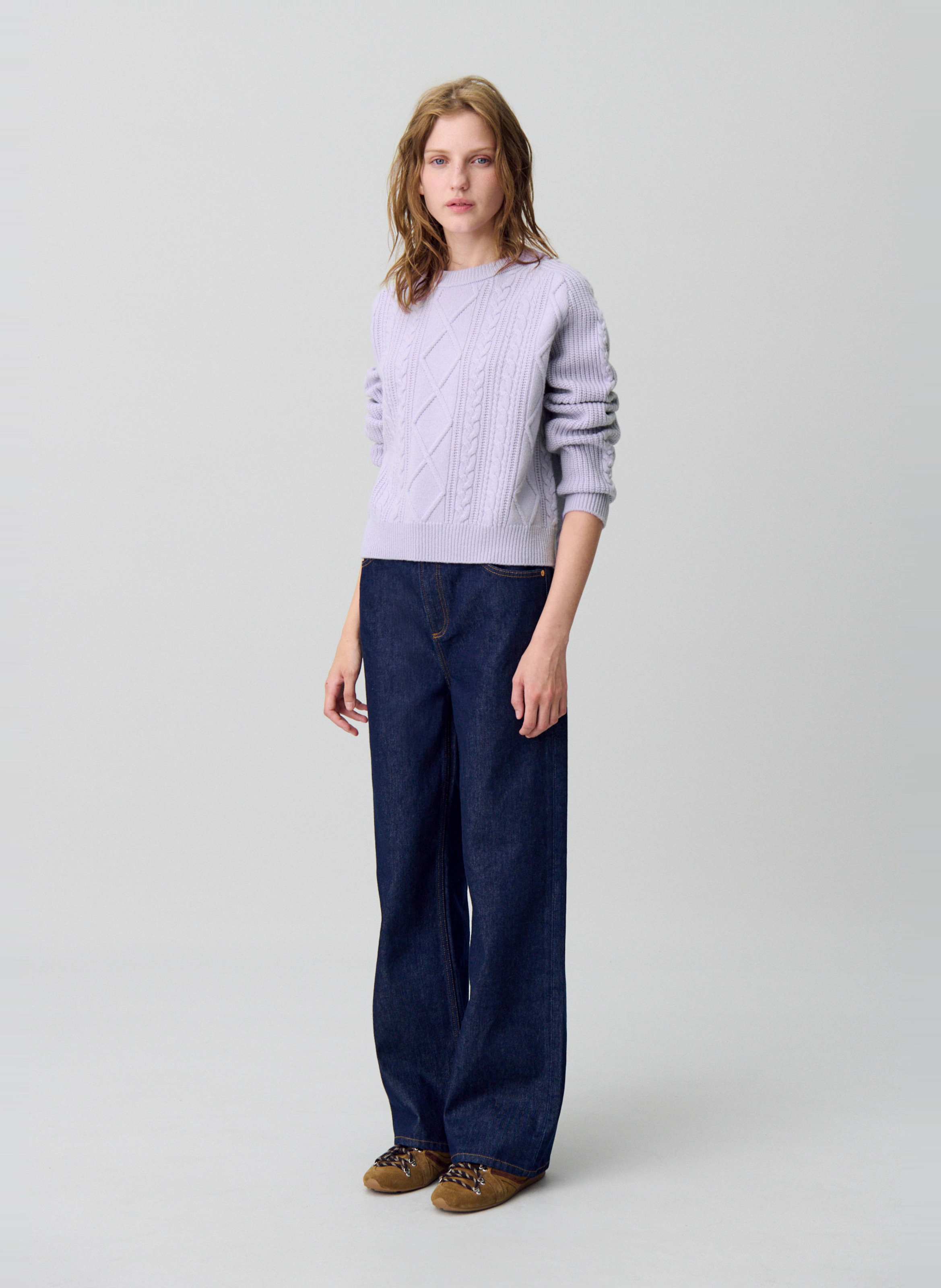 Pull col rond en laine mélangée  CLAUDIE PIERLOT Violet