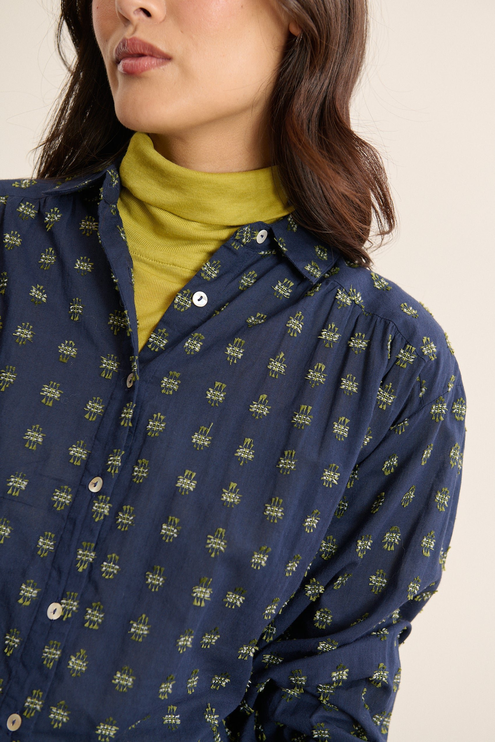 Checked long-sleeved shirt GARANCE PARIS Blue