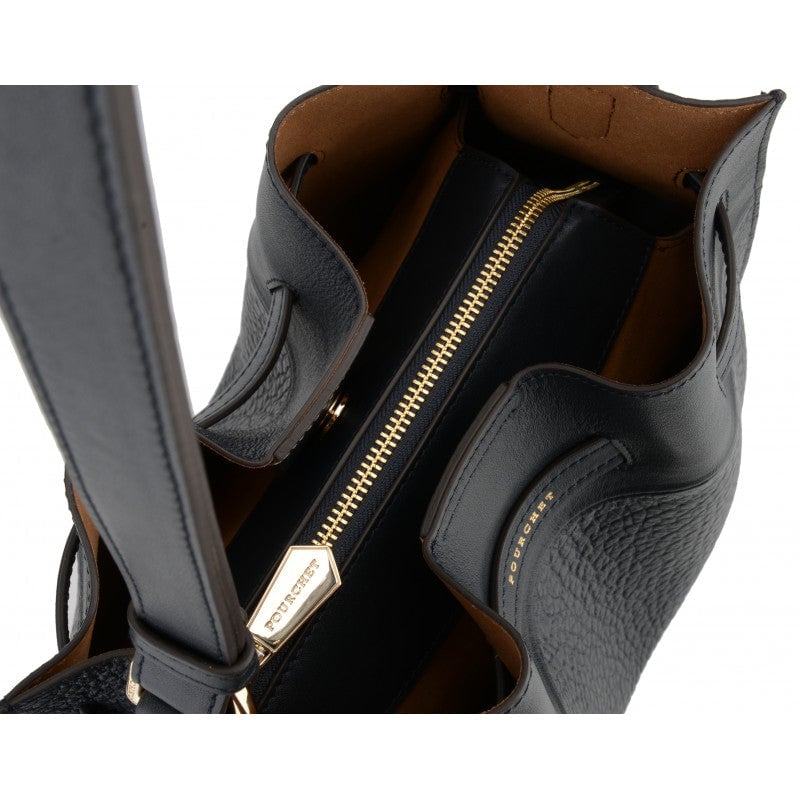 Shoulder bag - cowhide leather POURCHET Blue