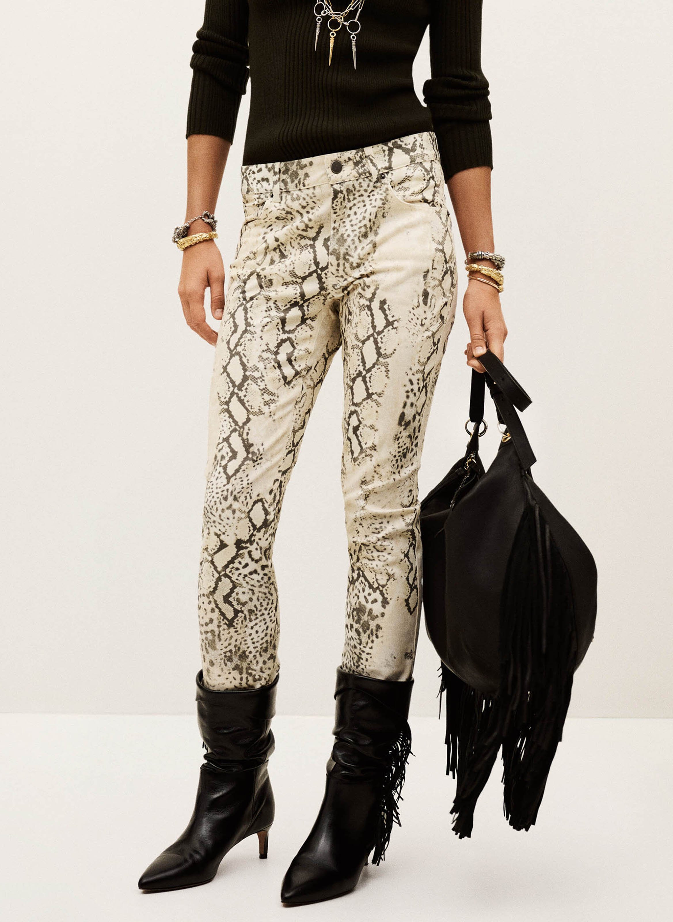 Jean droit motif python BA&SH