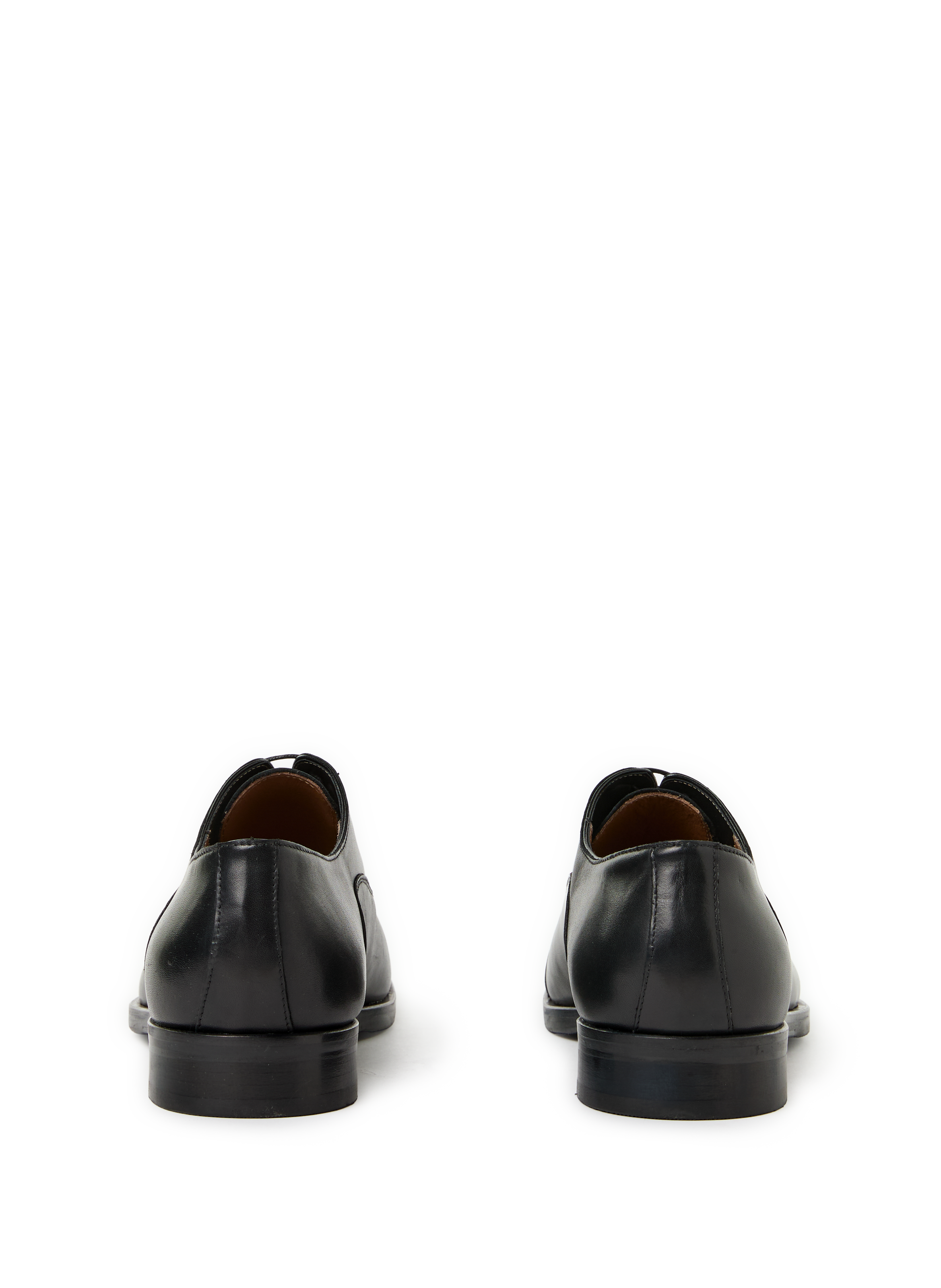 Plain leather Richelieu loafers SAISON 1865 Black