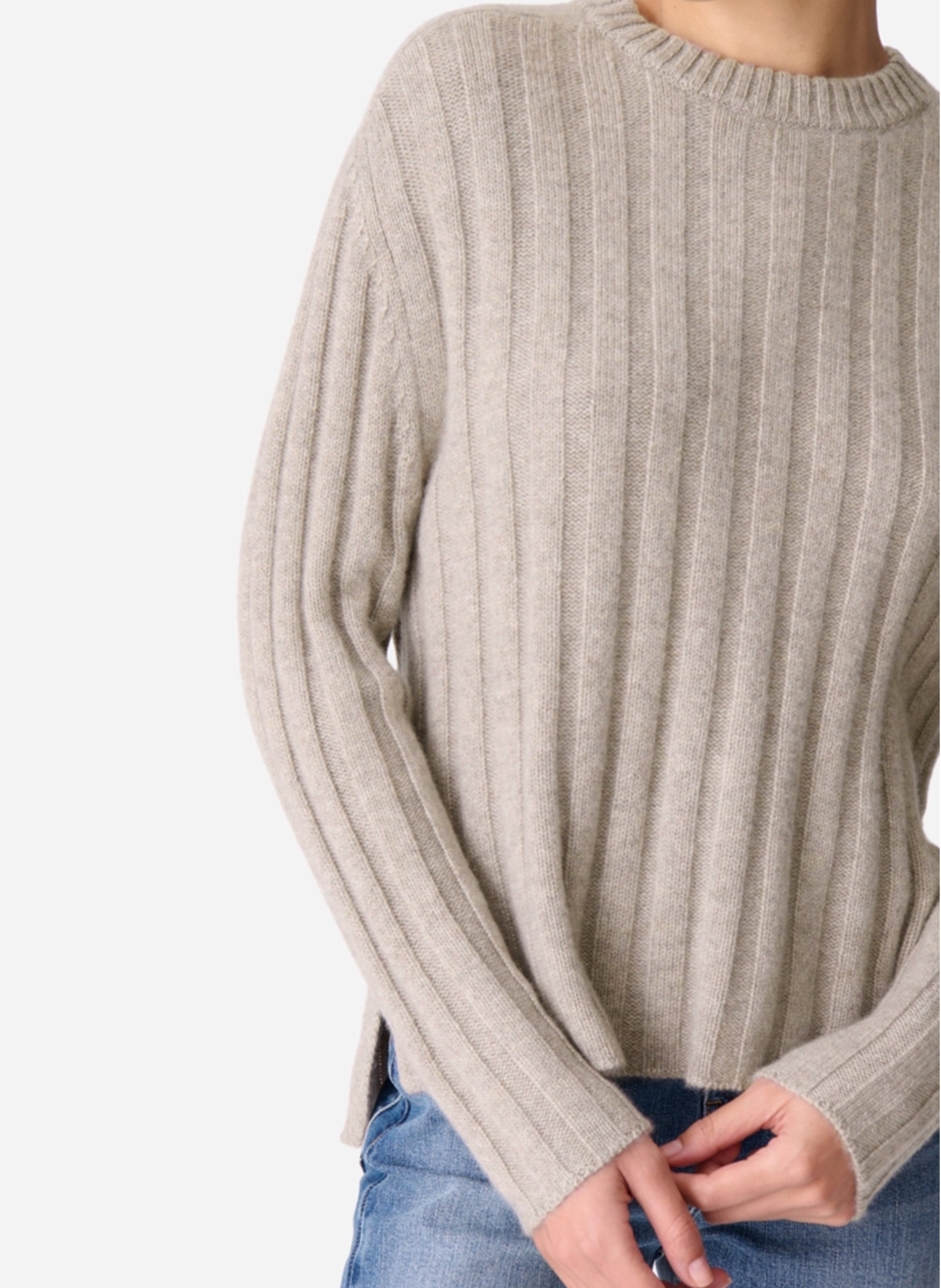 Pull col rond en cachemire VANESSA BRUNO Gris