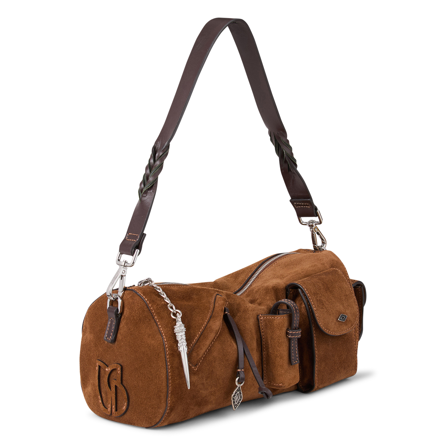 Suède duffeltas met zakken BA&SH Bruin