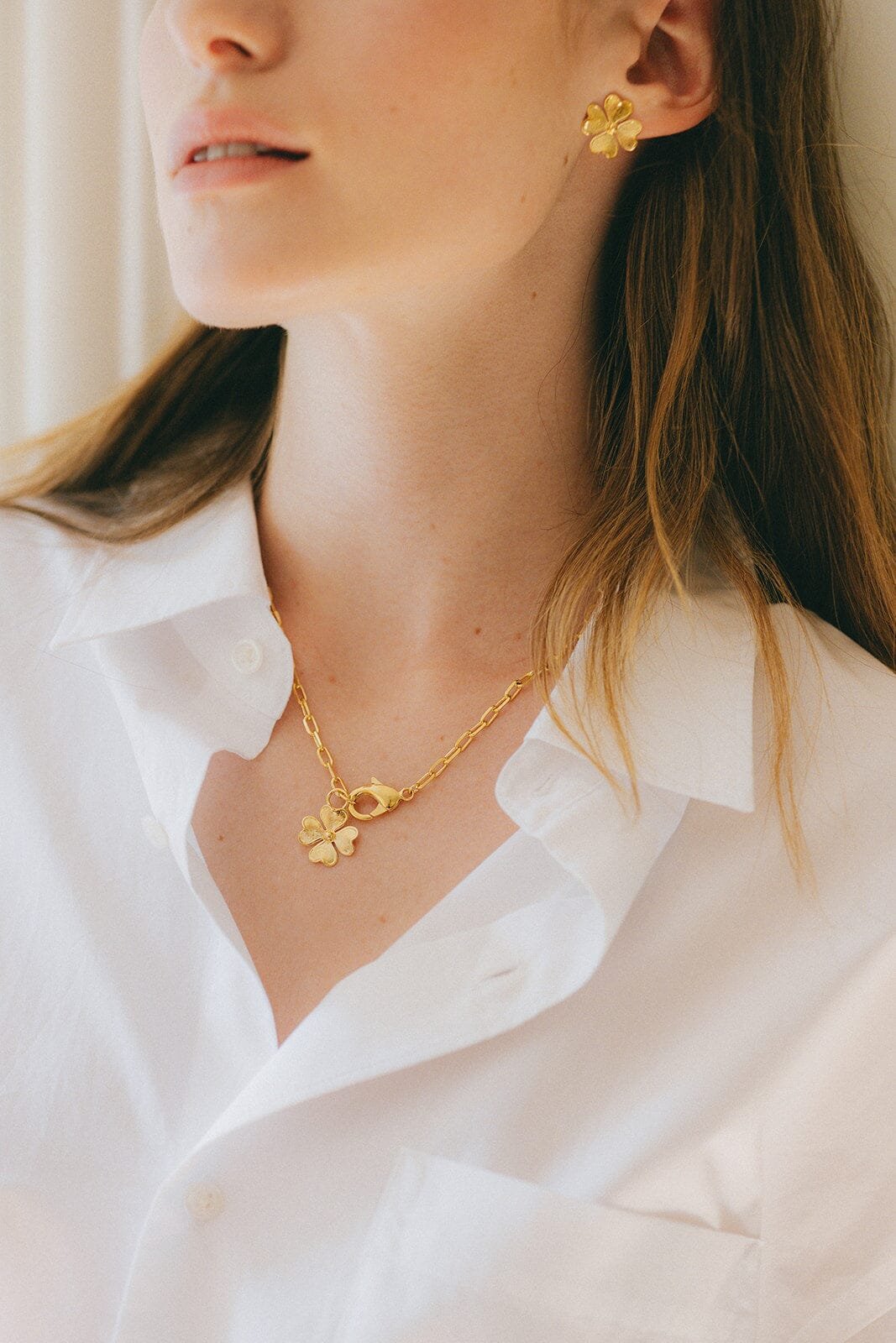 Maxi silver-plated clover necklace MONSIEUR SIMONE Golden