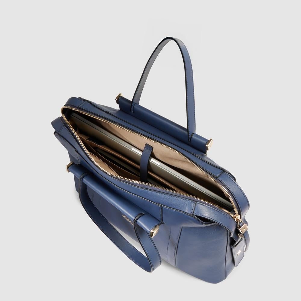 Bag for laptop and ipad® with shockproof and rfid protection PIQUADRO Blue
