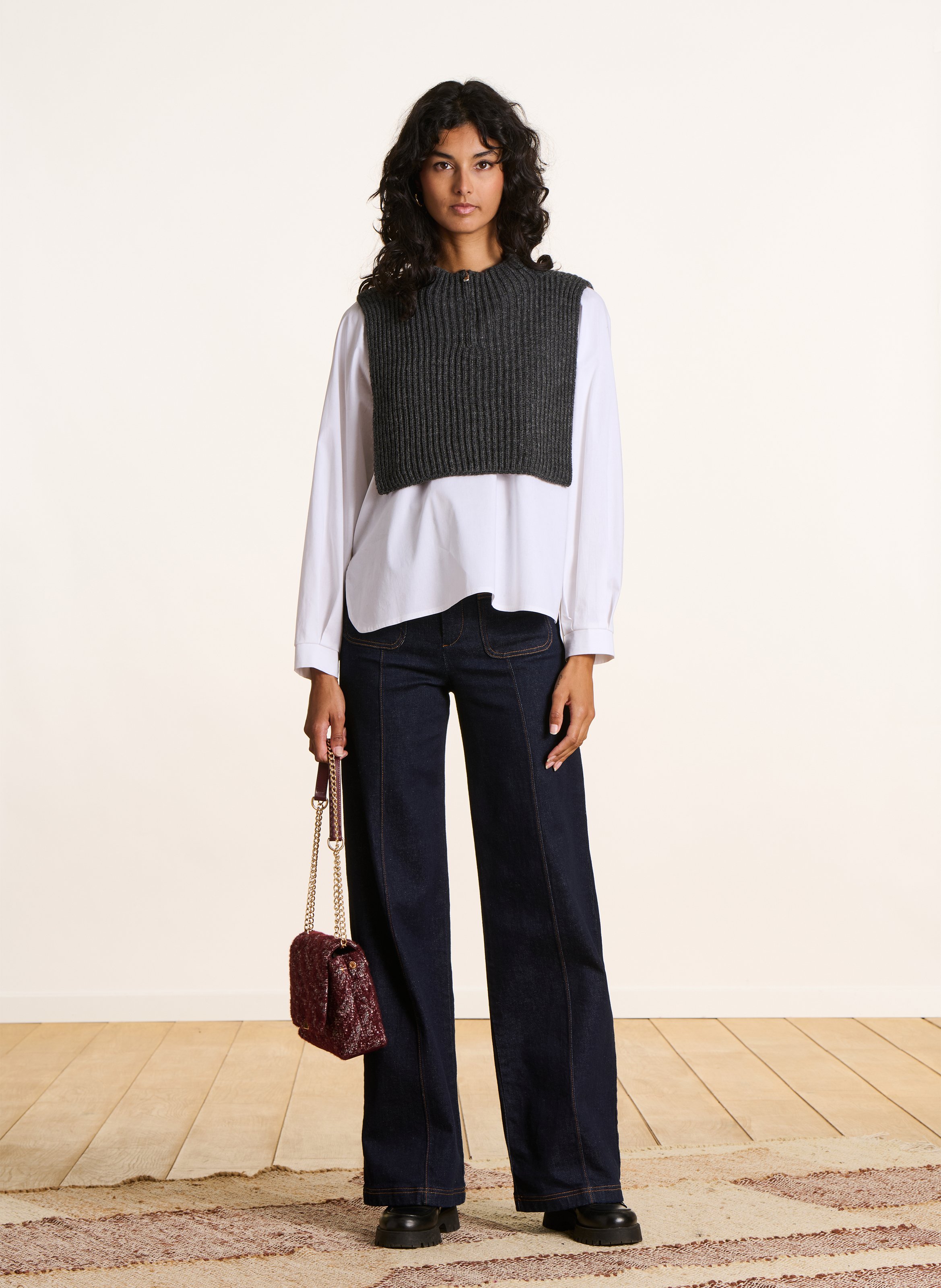 Abnehmbarer Kragen LA FEE MARABOUTEE Grau