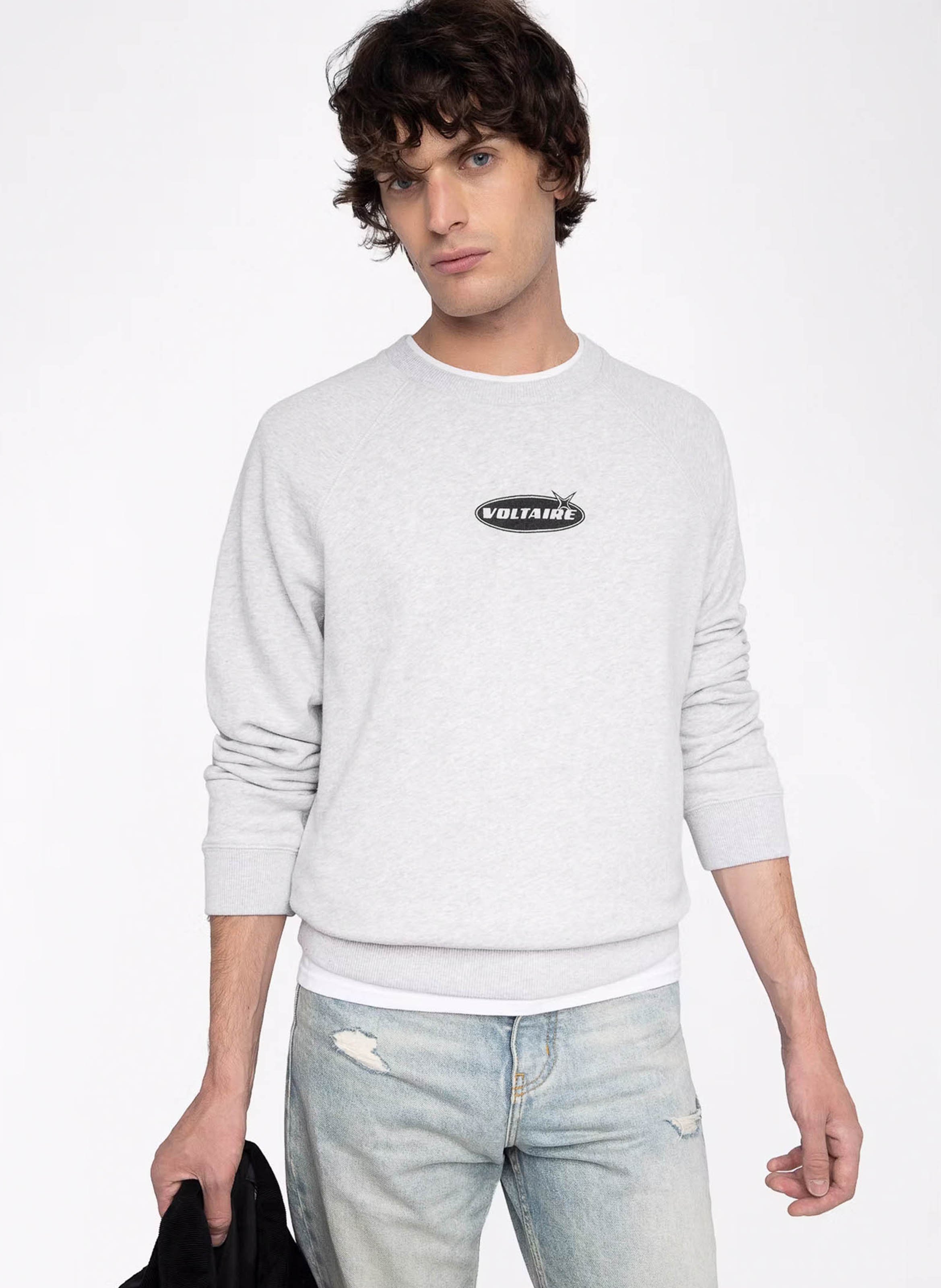 Gerade geschnittenes Rundhals-Sweatshirt aus Baumwolle ZADIG&VOLTAIRE Grau