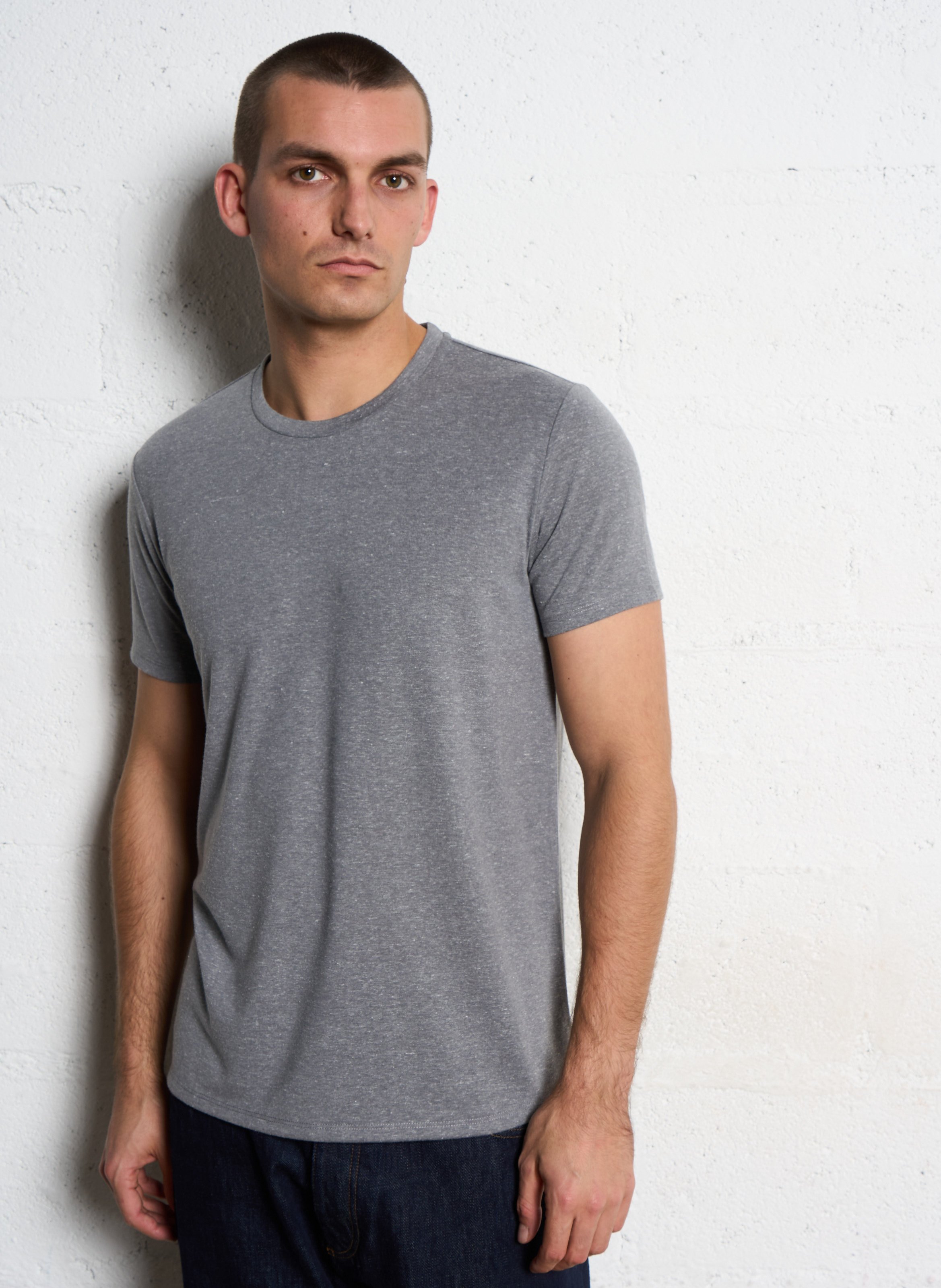 Straight-cut round-neck T-shirt IKKS Grey