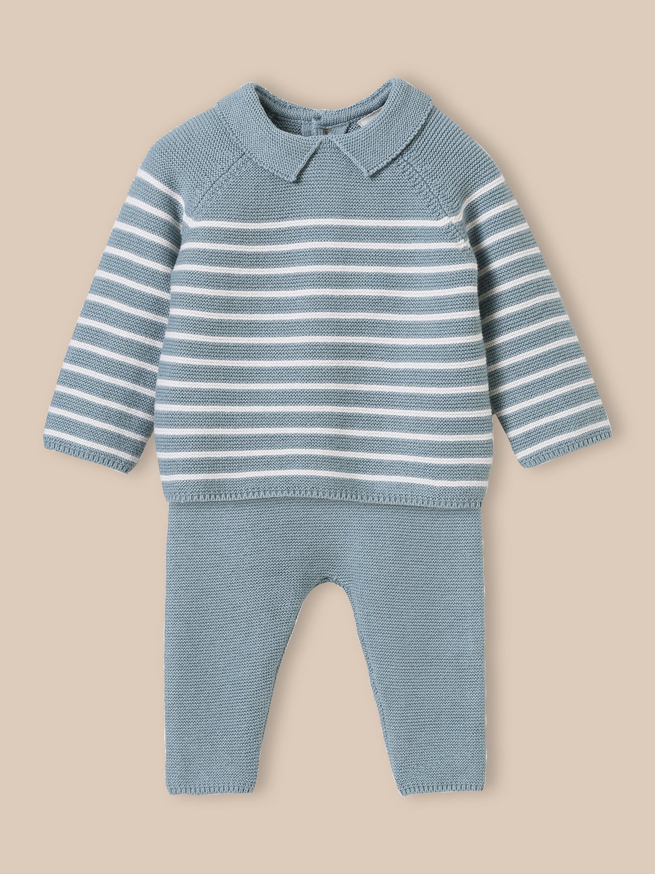 Striped knit set CYRILLUS Blue