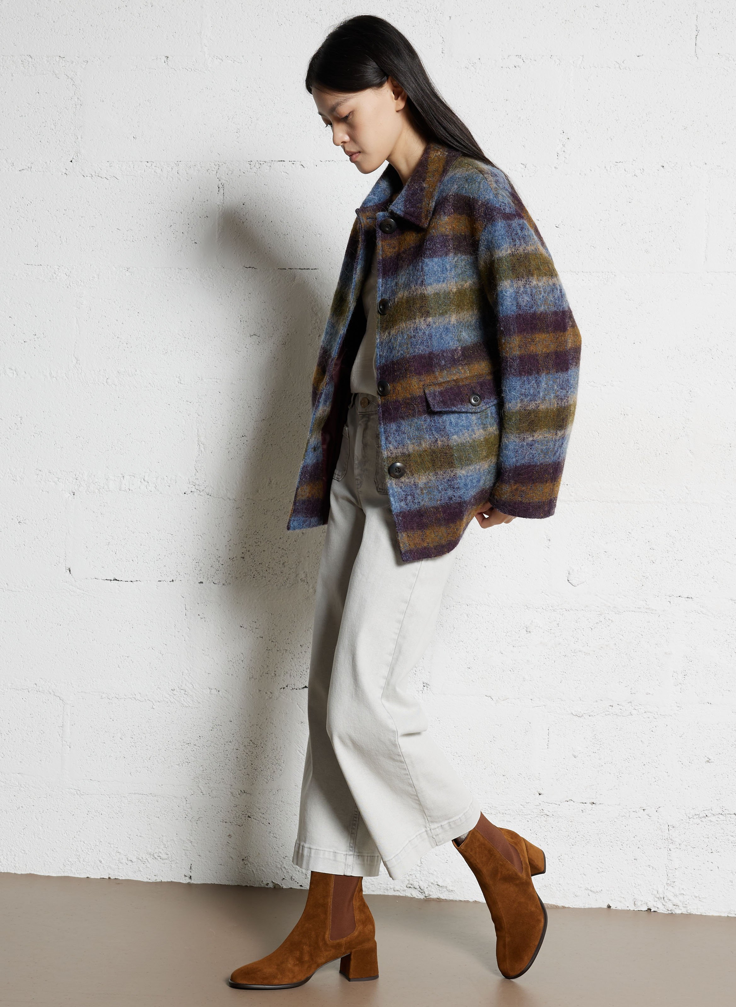 Bottines en cuir velours ANGEL ALARCON Marron