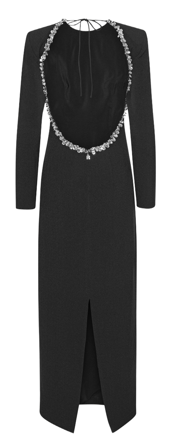 Fitted backless long dress ROTATE Black