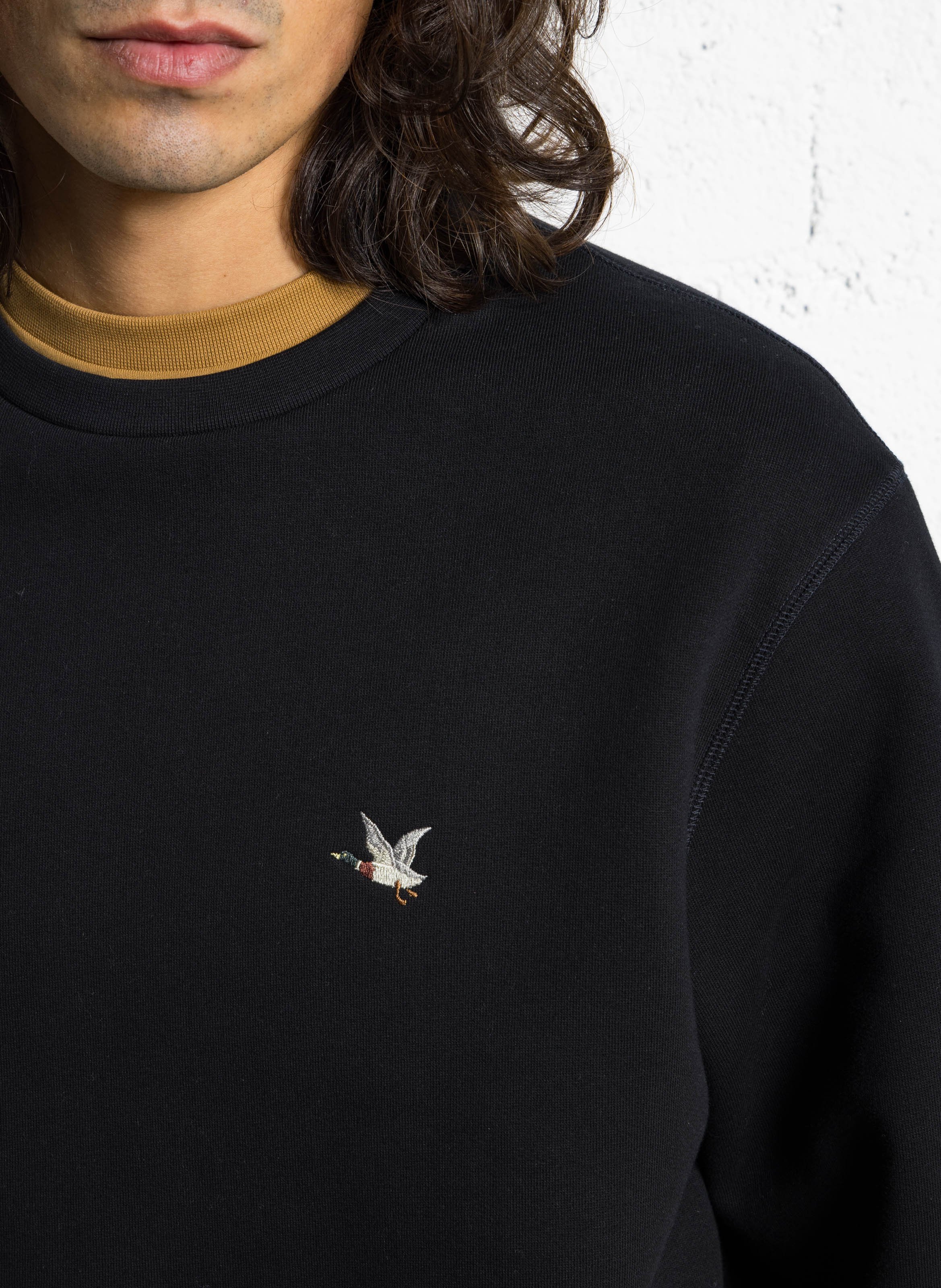 Sweat oversize col rond en coton mélangé CHEVIGNON Noir