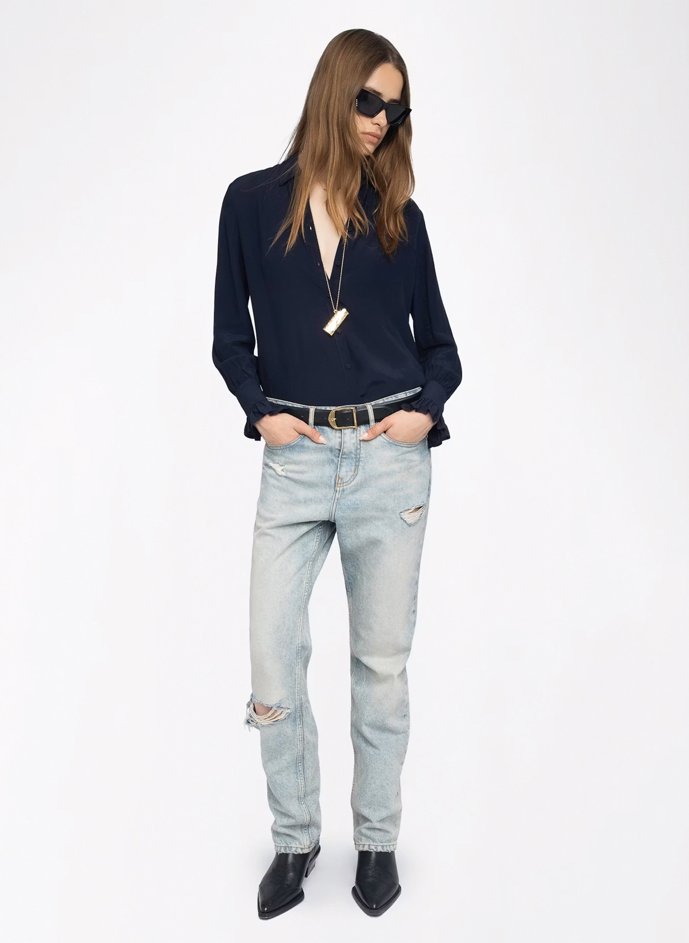 Blouse col v ZADIG&VOLTAIRE Bleu