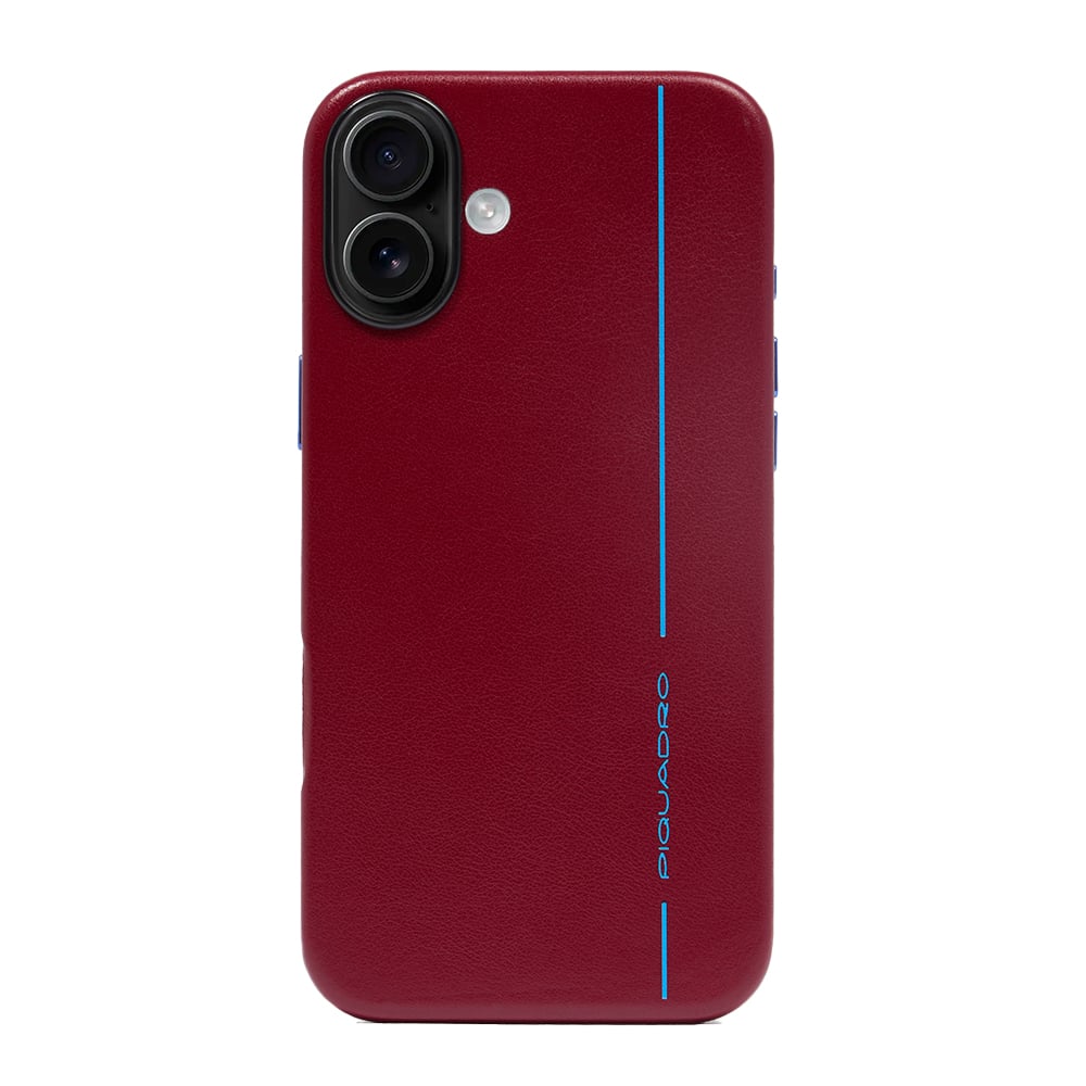 Leather case for iPhone® 16 Plus with 6.7-inch screen PIQUADRO Red