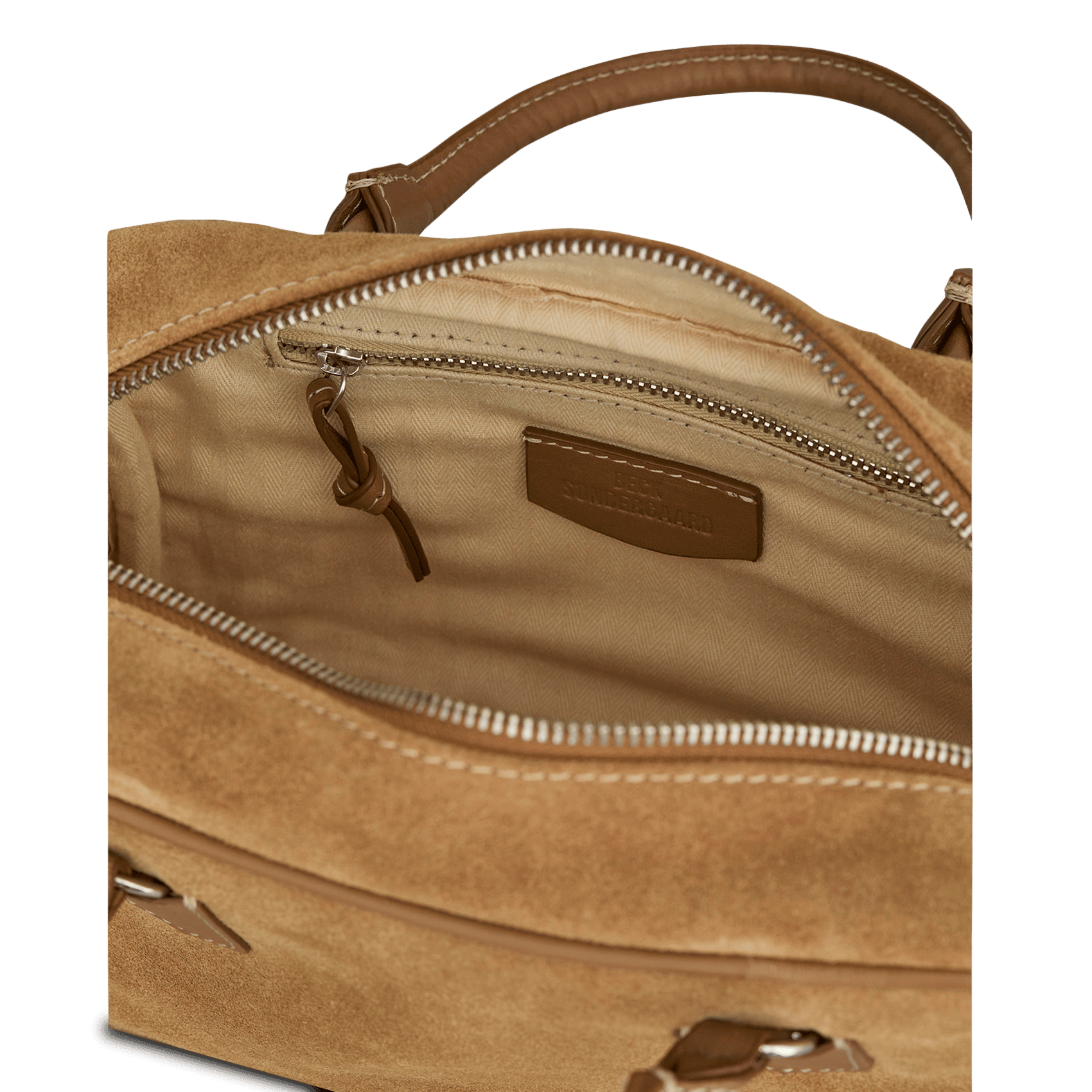 Suede handbag BECKSONDERGAARD Brown