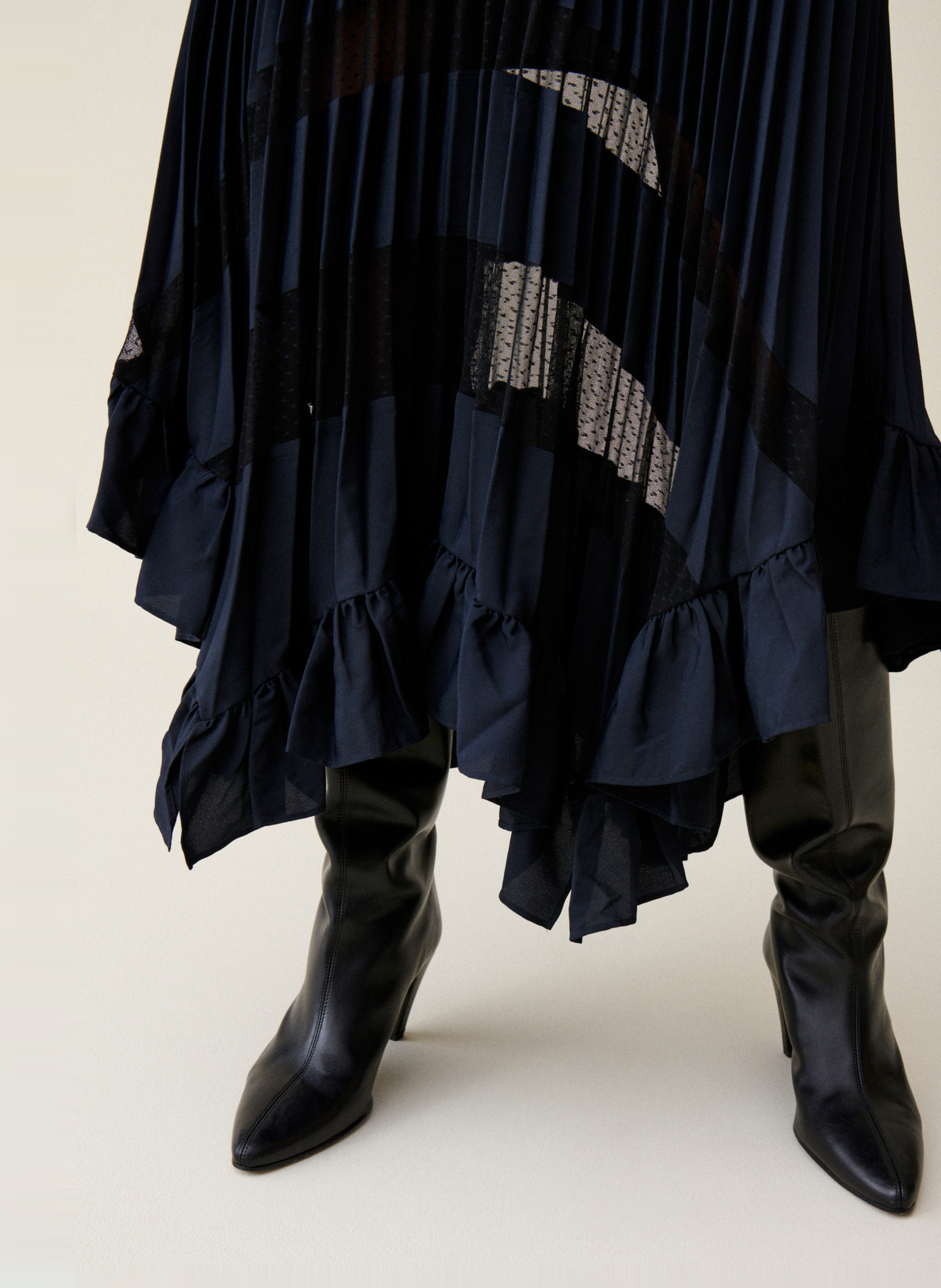 Lange rok met volants CLAUDIE PIERLOT Blauw