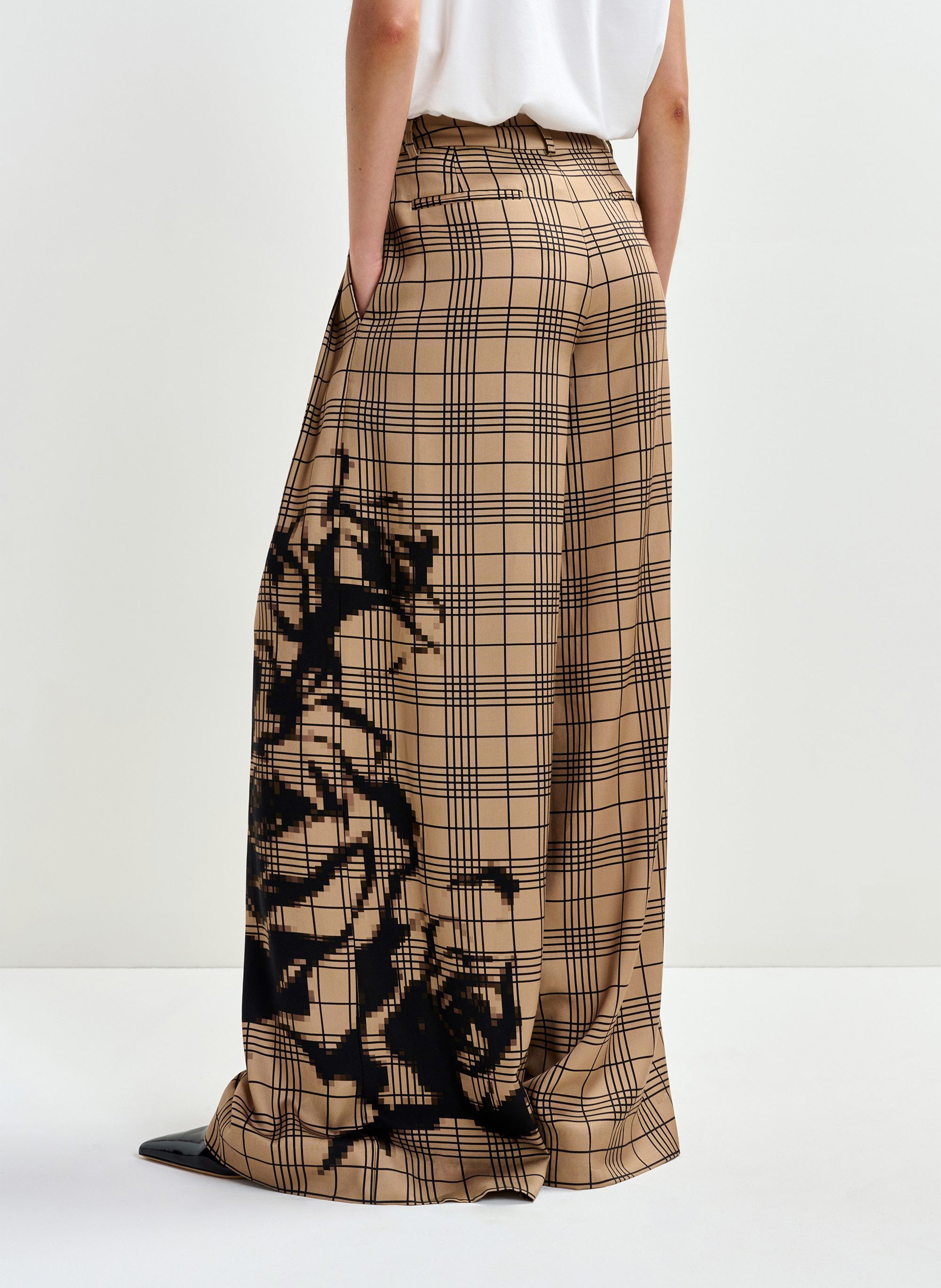 Checked straight-leg pants ESSENTIEL ANTWERP Brown