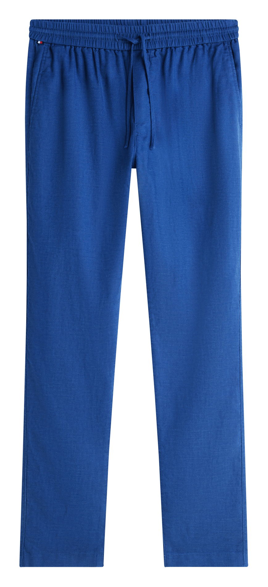 Solid slim linen blend trousers TOMMY HILFIGER Blue