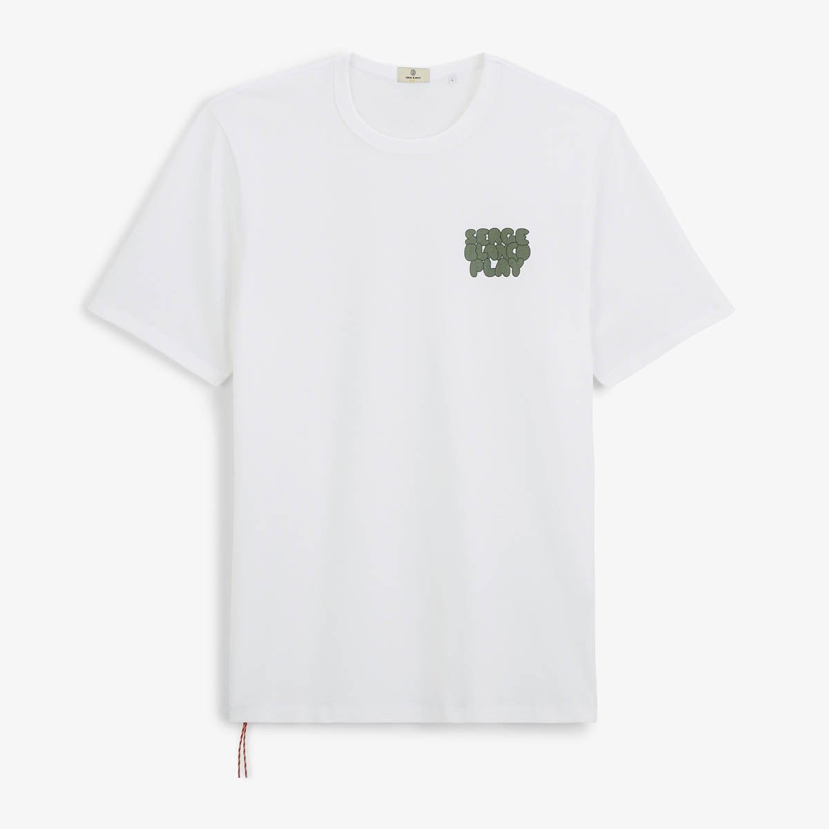 Round-neck cotton jersey T-shirt with print on the chest SERGE BLANCO White