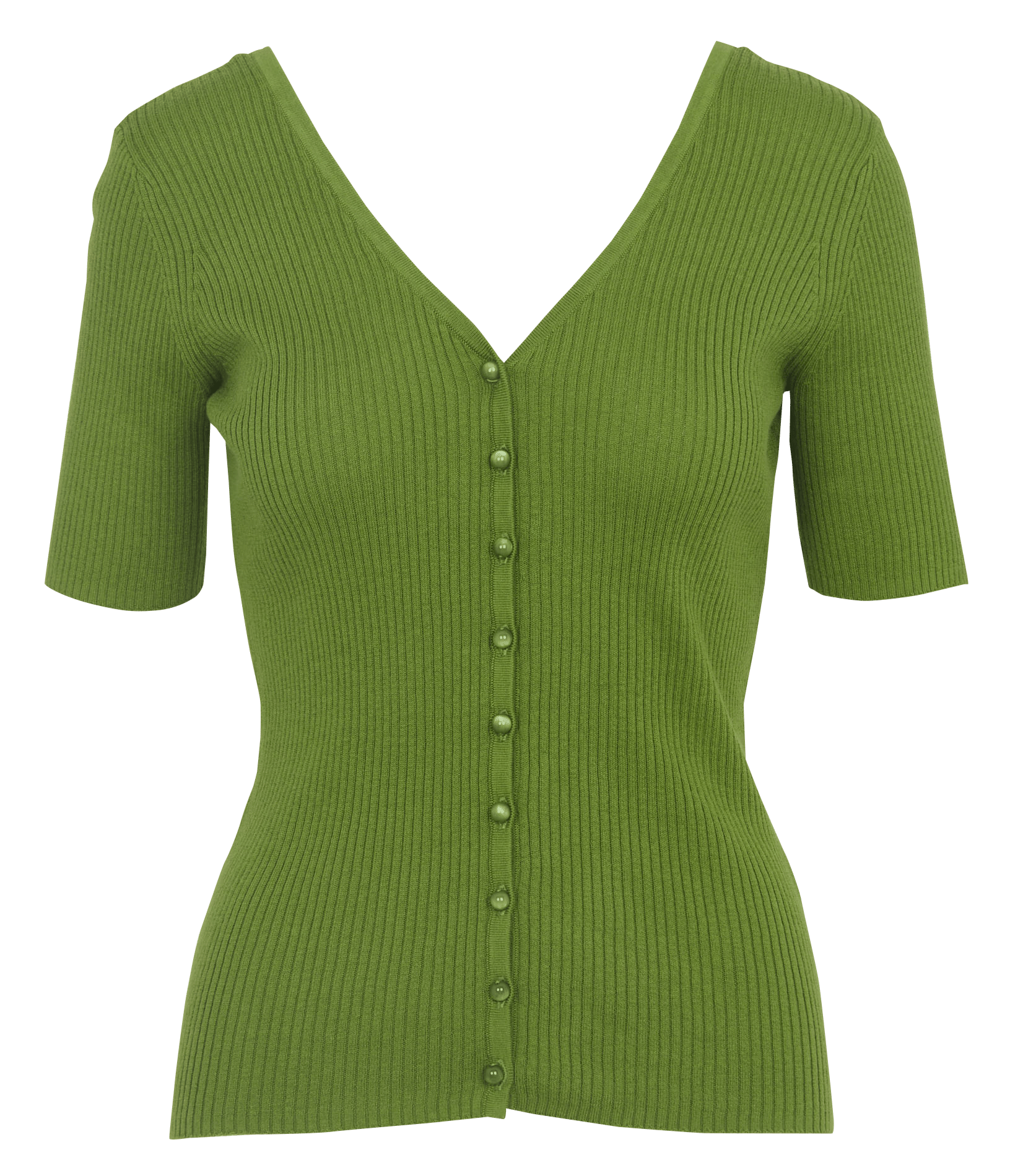 Pull moulant col V en coton mélangé PETITE MENDIGOTE Vert