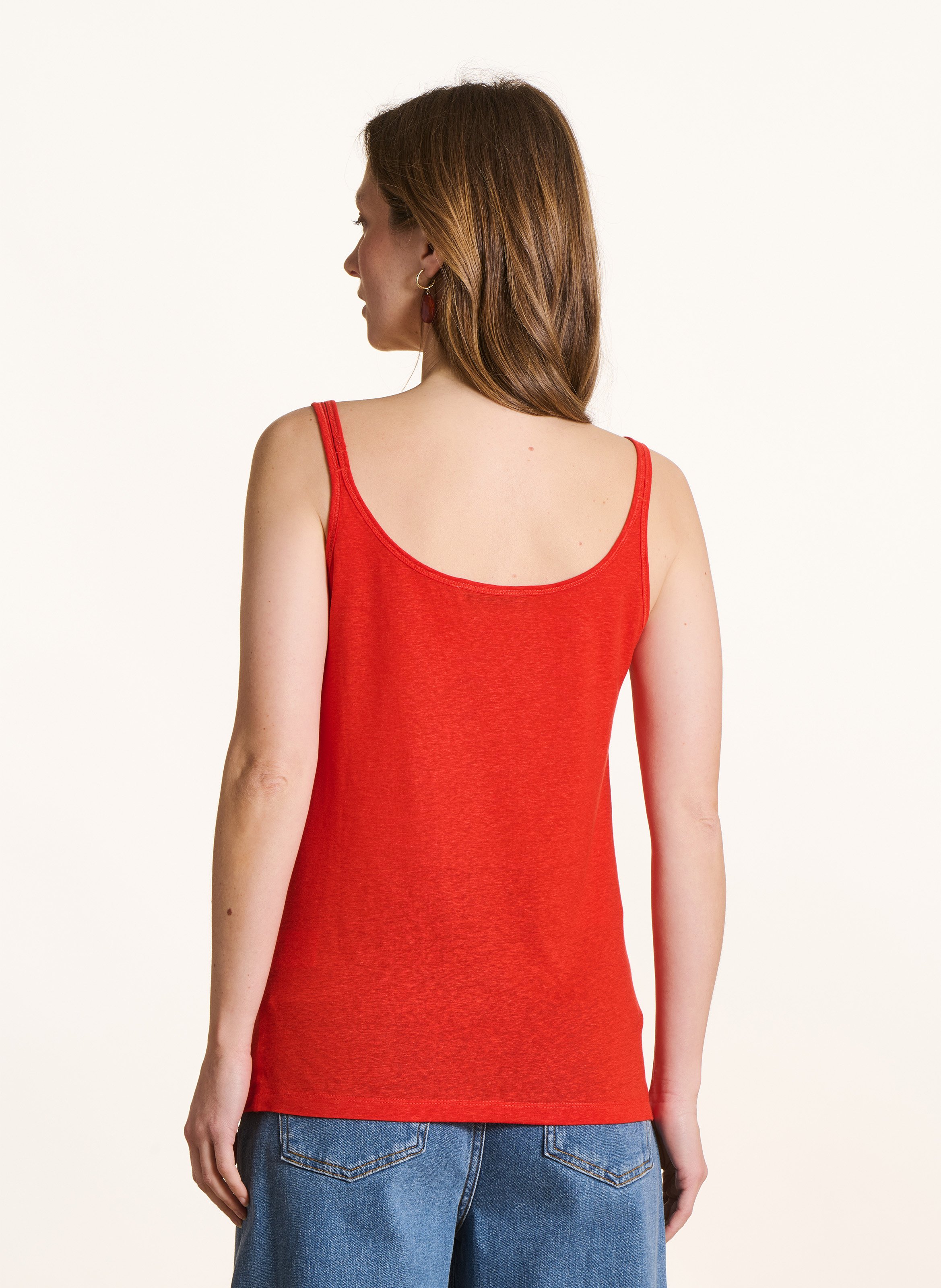 Débardeur uni col rond droit LA FEE MARABOUTEE Rose