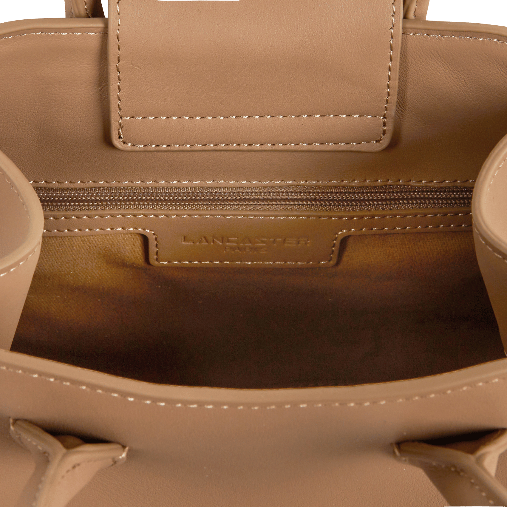 Bowlingtas van nerfleer met rits LANCASTER PARIS Bruin
