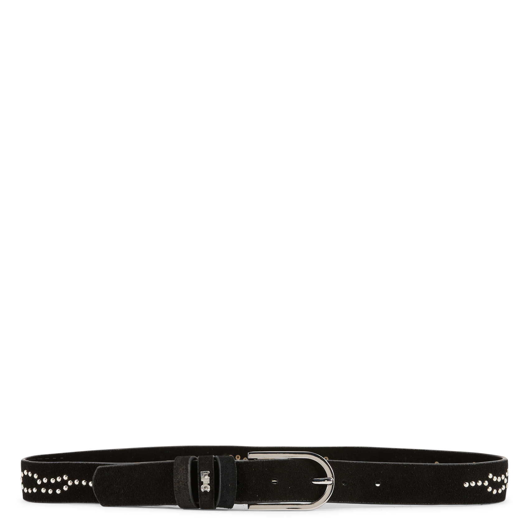 Veloursledergürtel mit Nieten LE TEMPS DES CERISES Schwarz