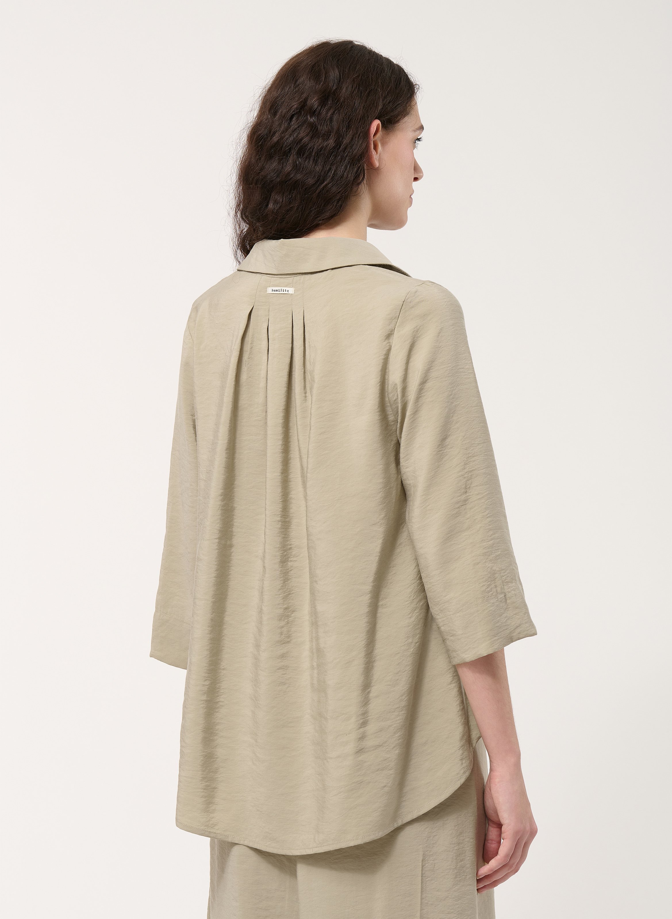 Chemise manches 3/4 unie  HUMILITY Vert
