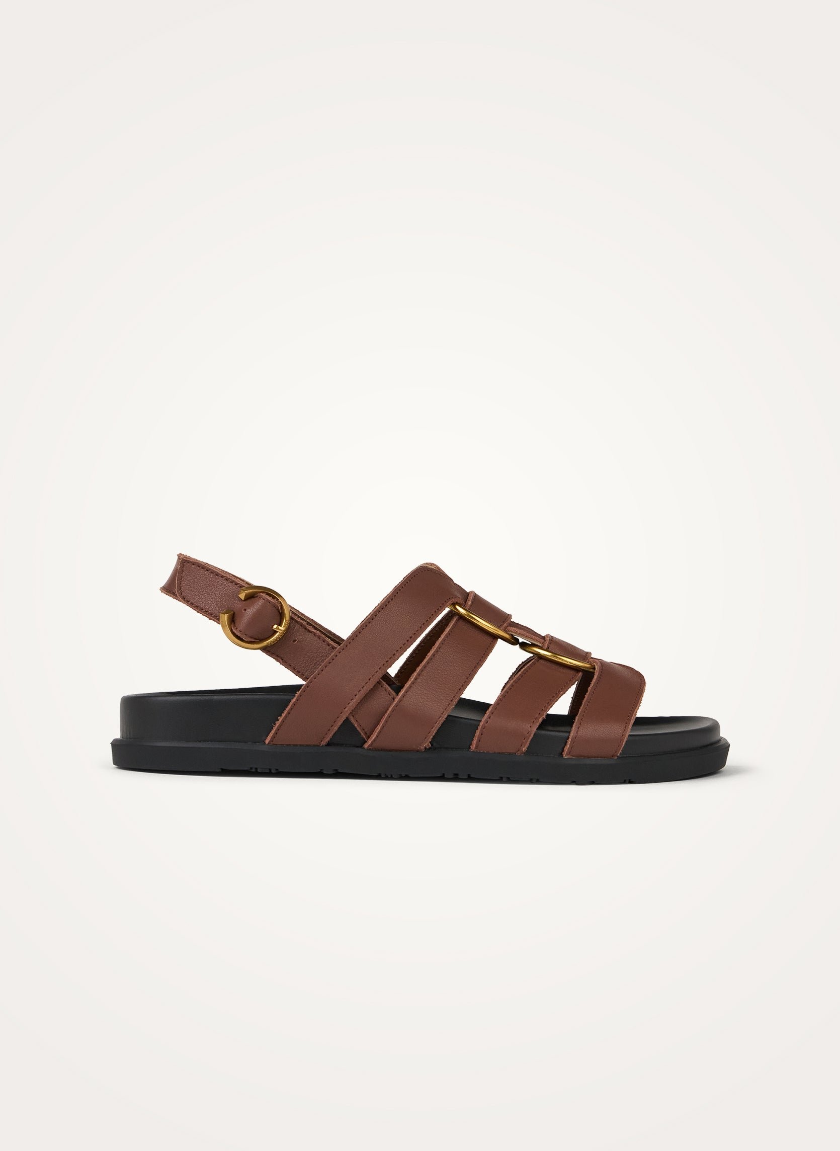Flat sandals with multiple cowhide straps and buckle VANESSA WU