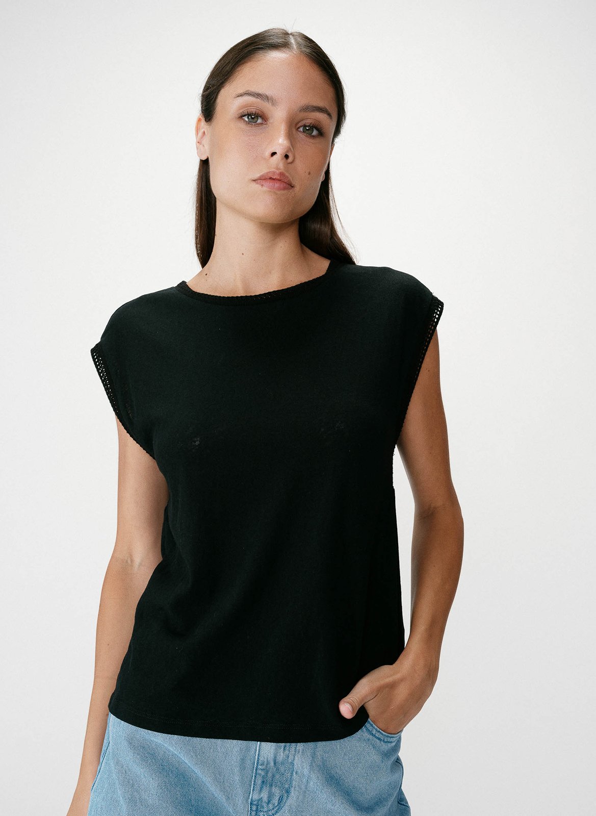 Tee-shirt col rond en coton mélangé GRACE ET MILA