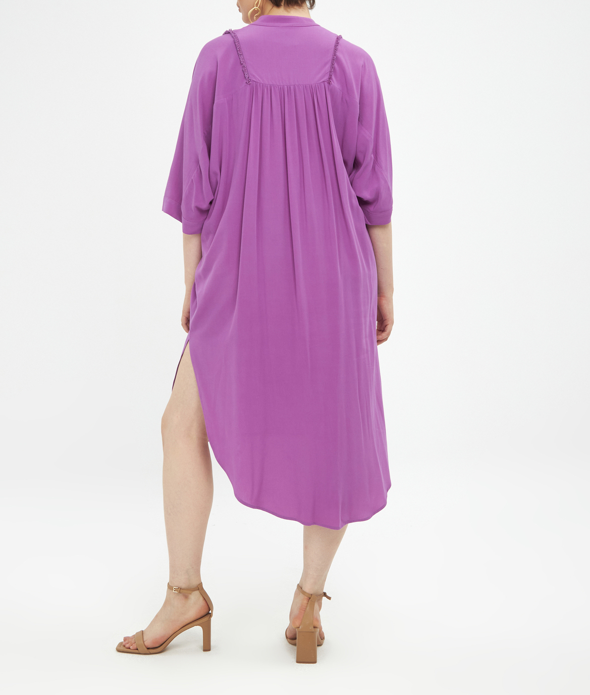 Asymmetric V-neck midi dress MAT FASHION Purple