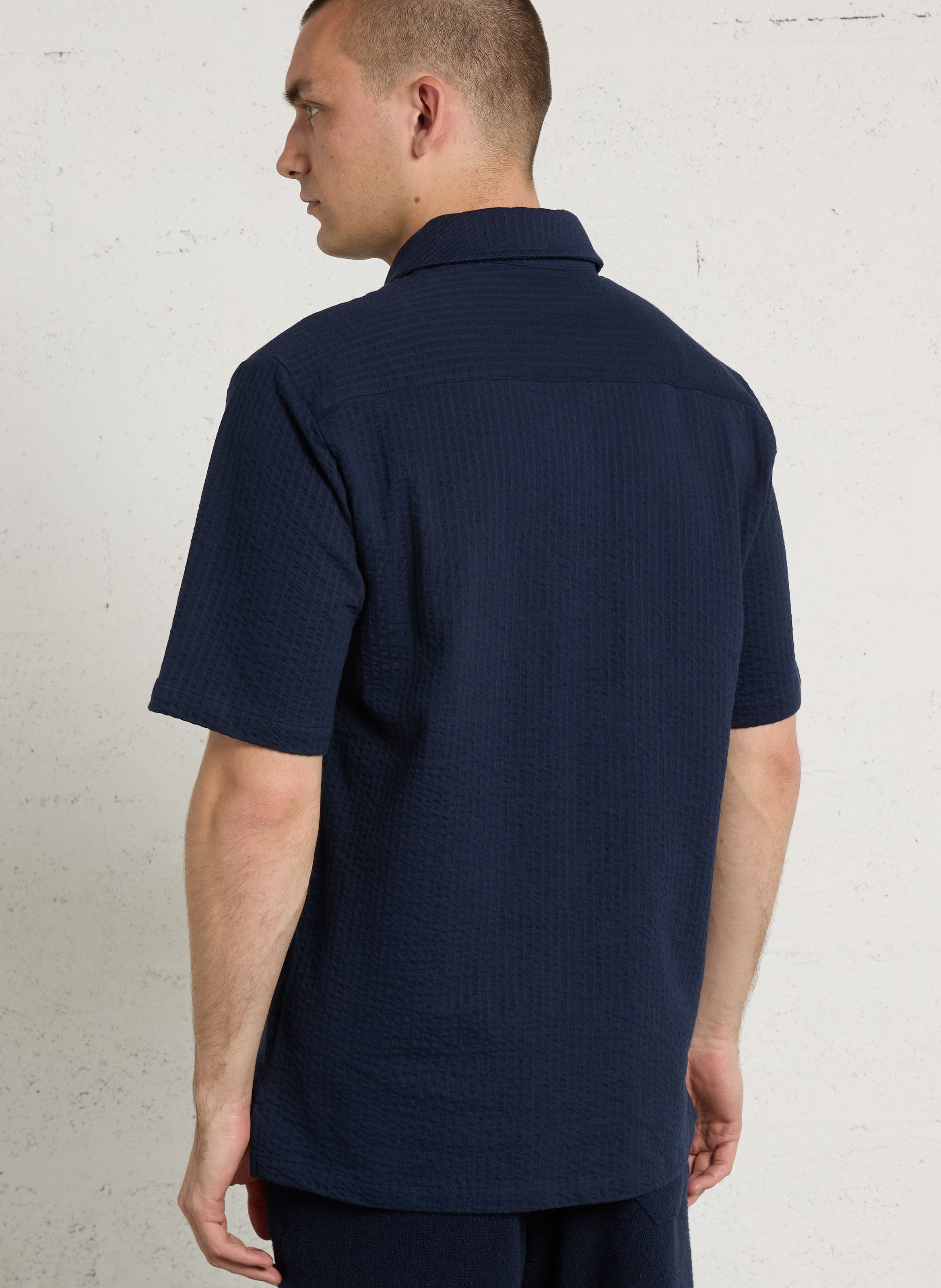 Chemise droite col classique en coton ARMOR LUX Bleu