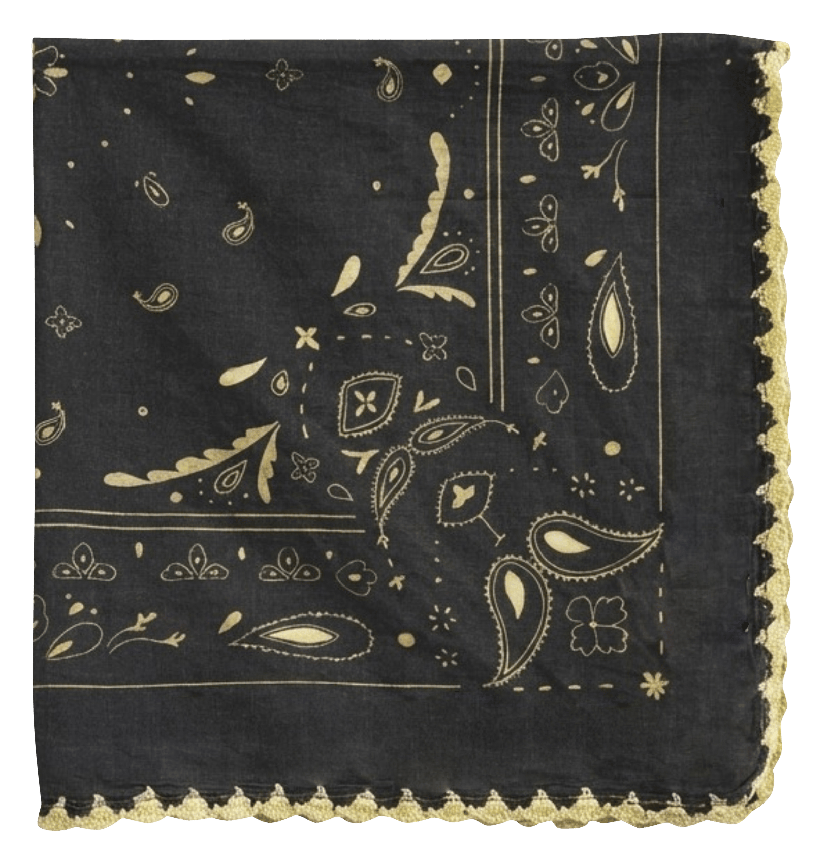 Printed cotton scarf INDI & COLD Grey