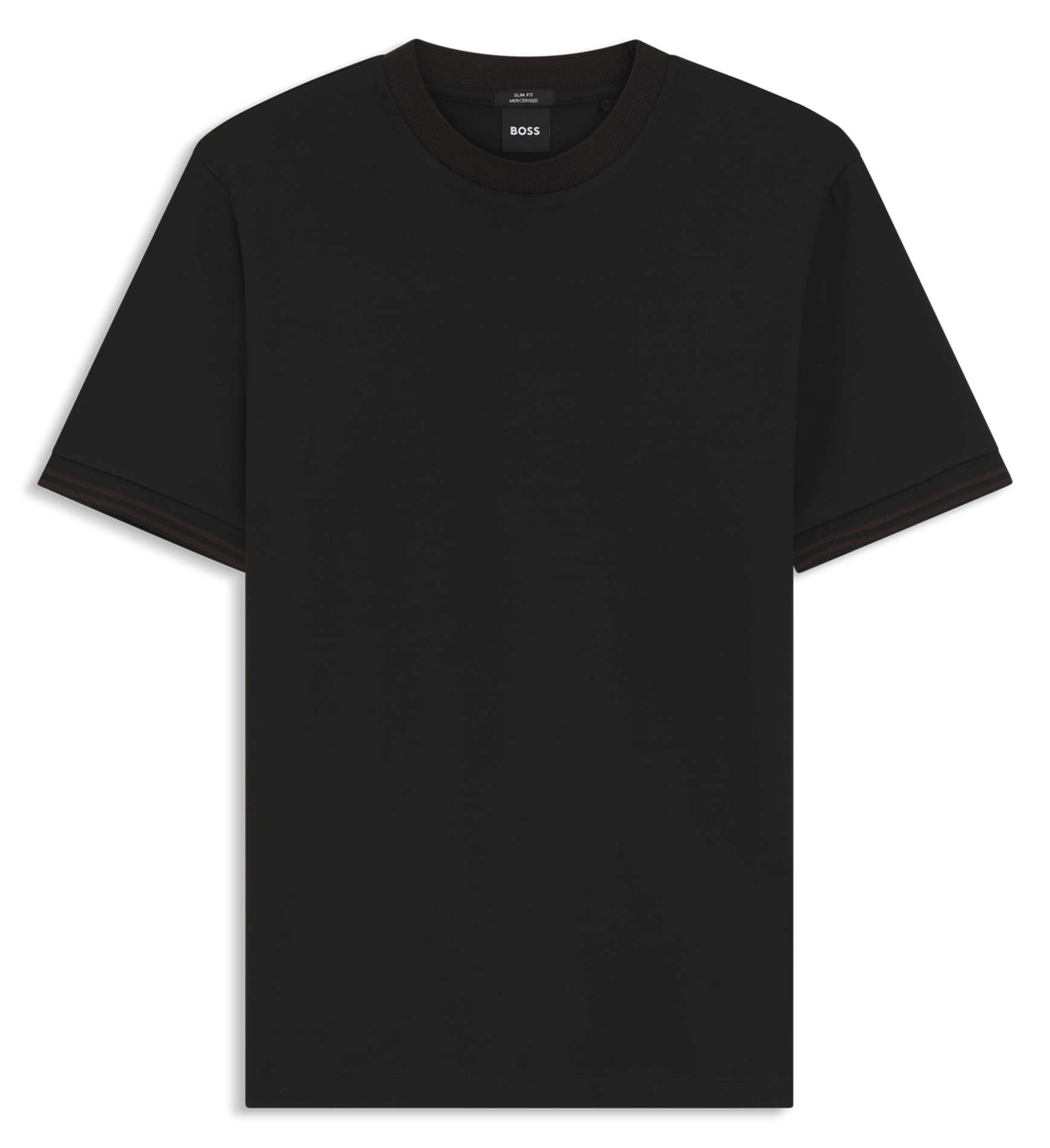 Tee-shirt droit col rond en coton BOSS Noir