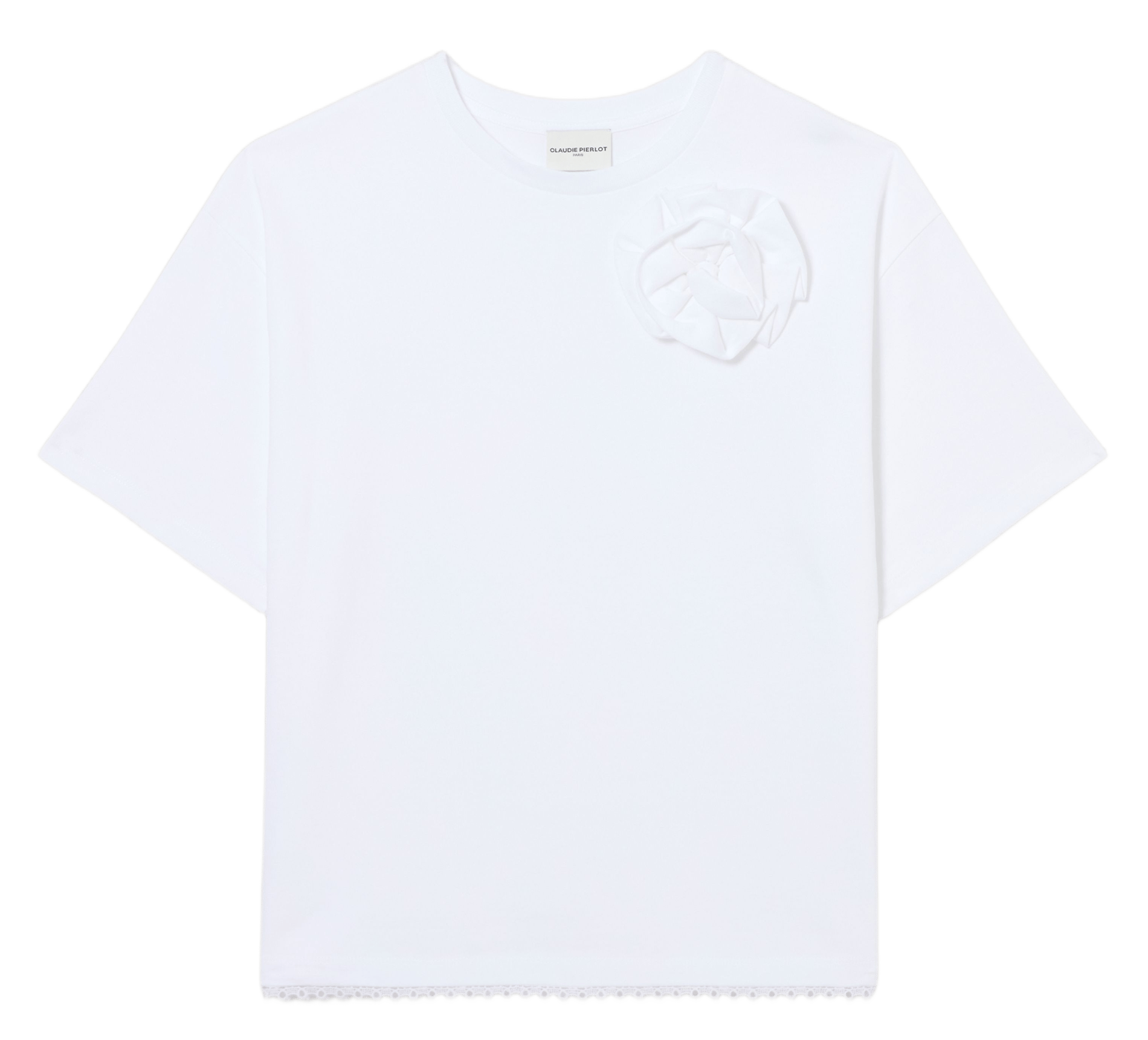 Tee-shirt oversize col rond en coton CLAUDIE PIERLOT Beige