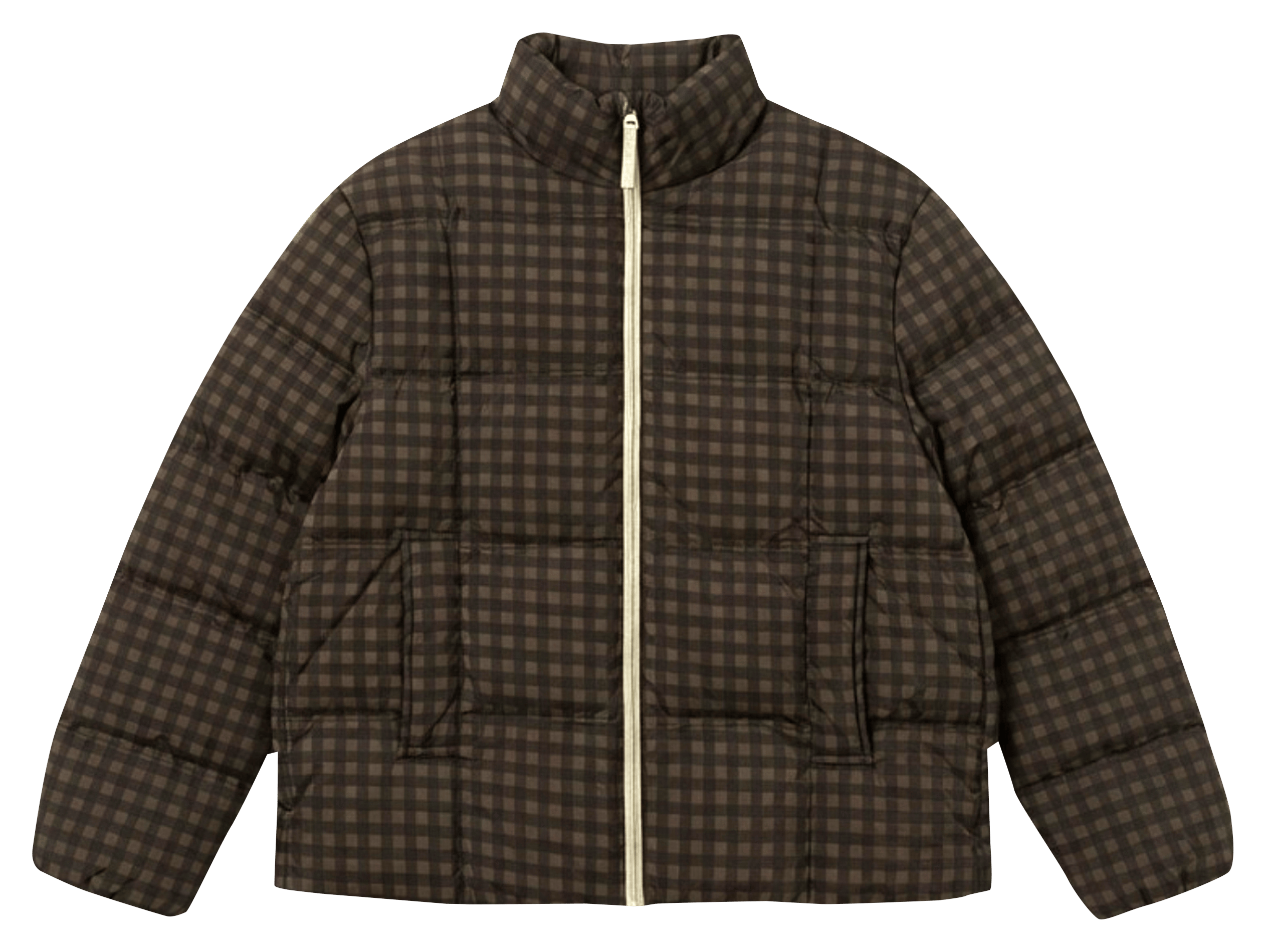 Doudoune oversize à carreaux INDI & COLD Vert