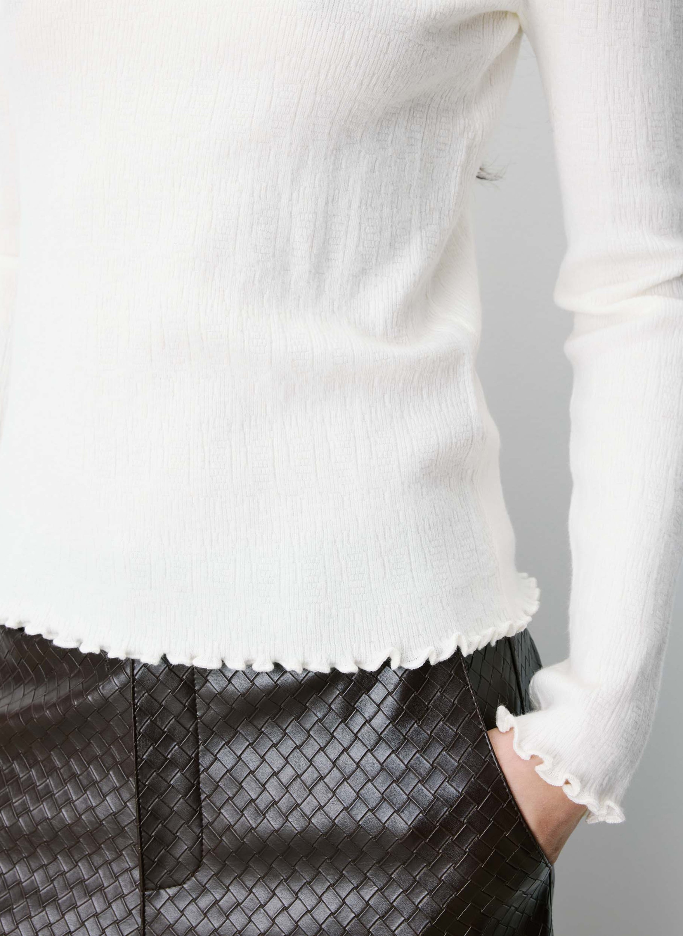 Pull col rond  GRACE ET MILA Blanc
