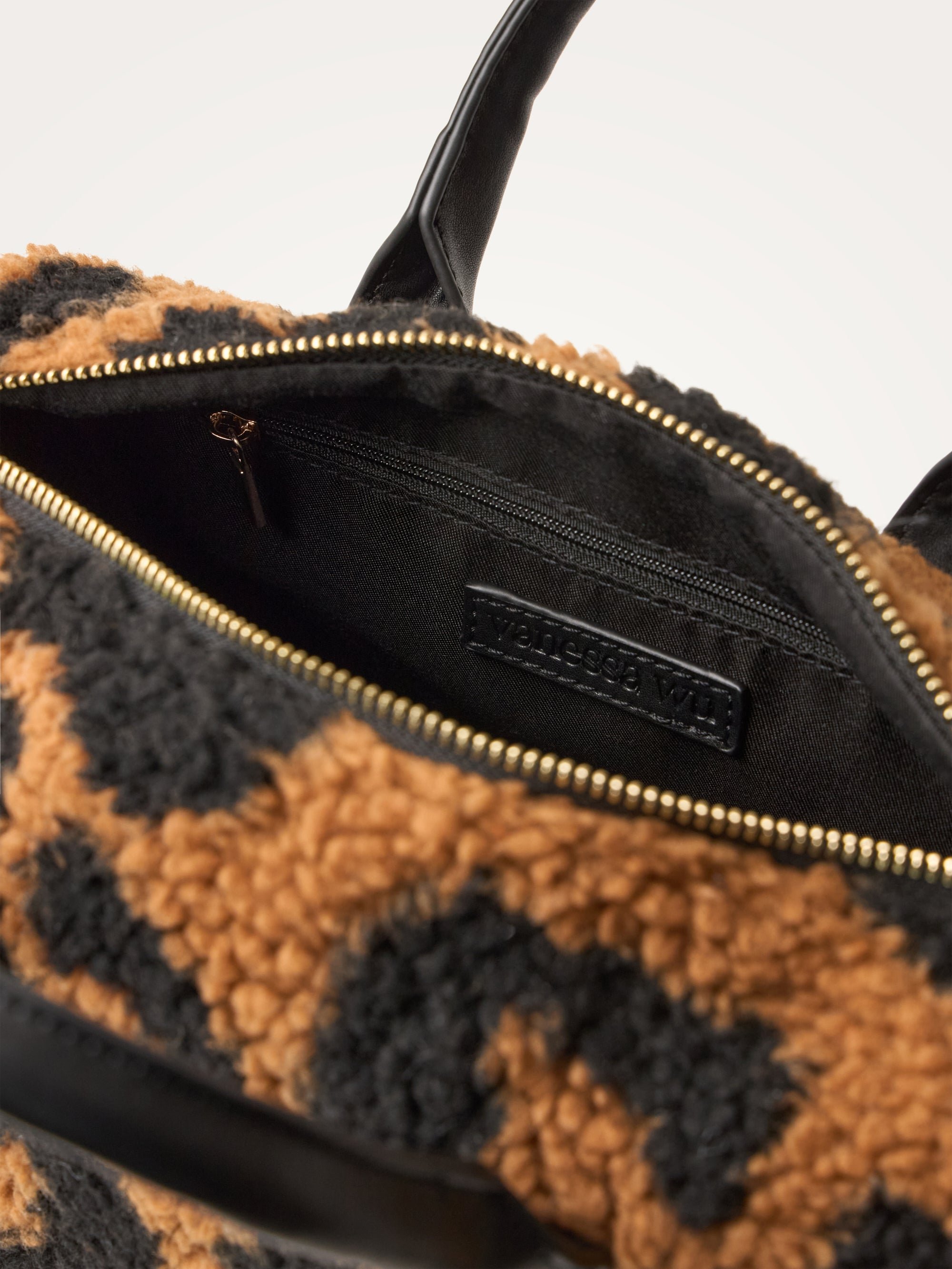 Mini bowling bag with shoulder strap VANESSA WU Brown