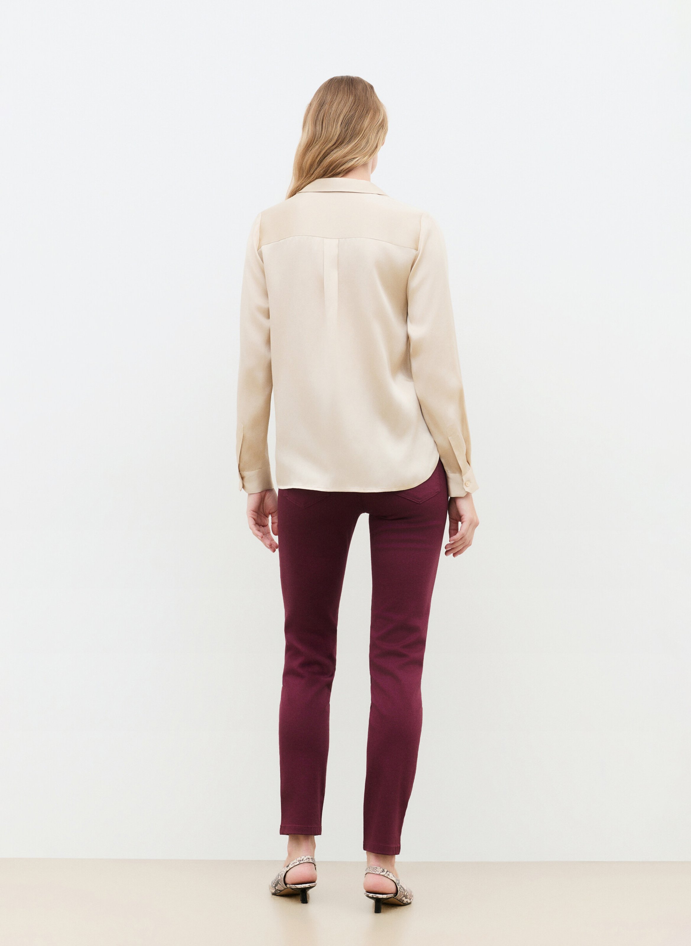 Seidenbluse mit klassischem Kragen | Beige CAROLL Damen