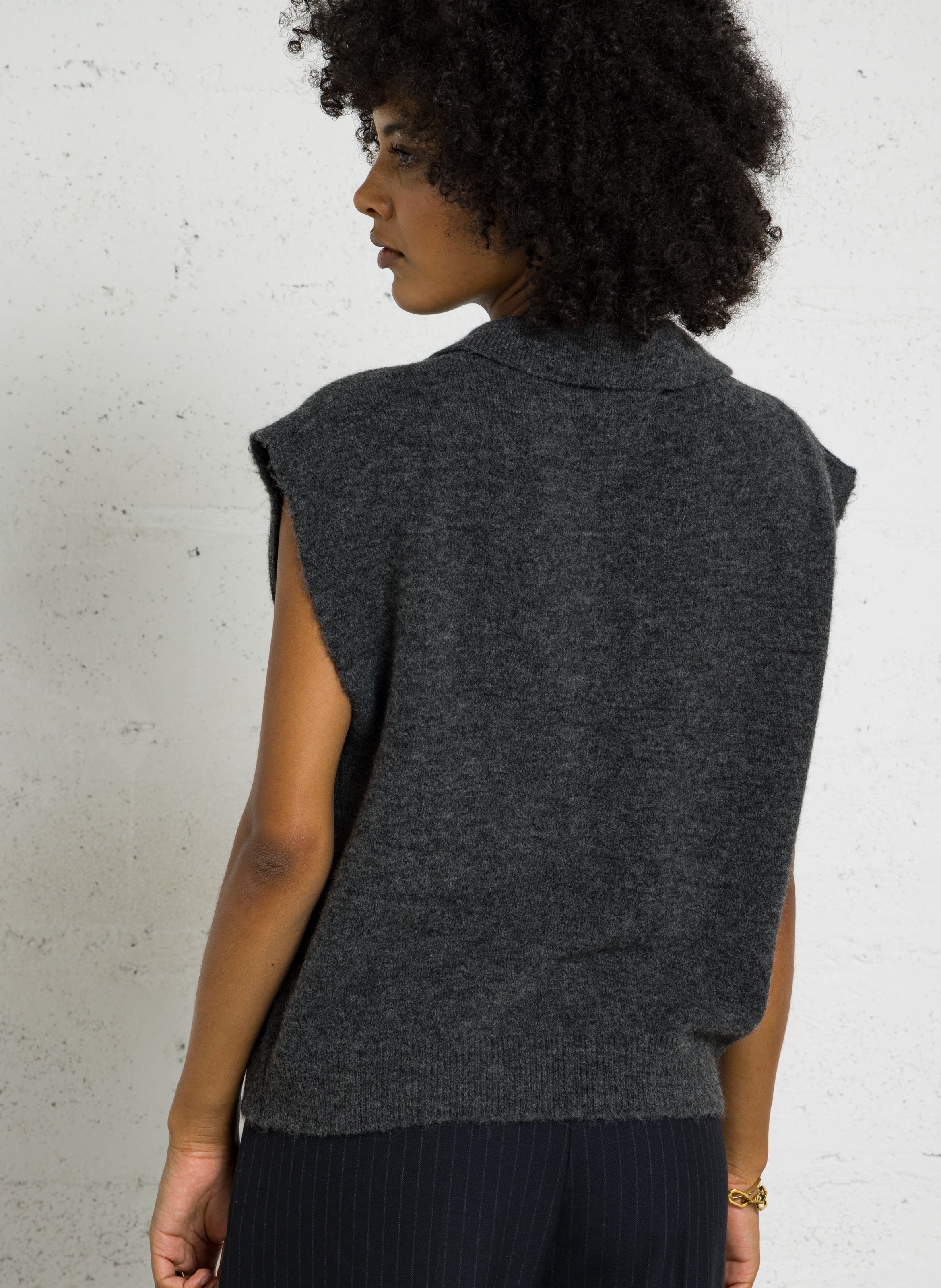 Pull col V  TINSELS Argent