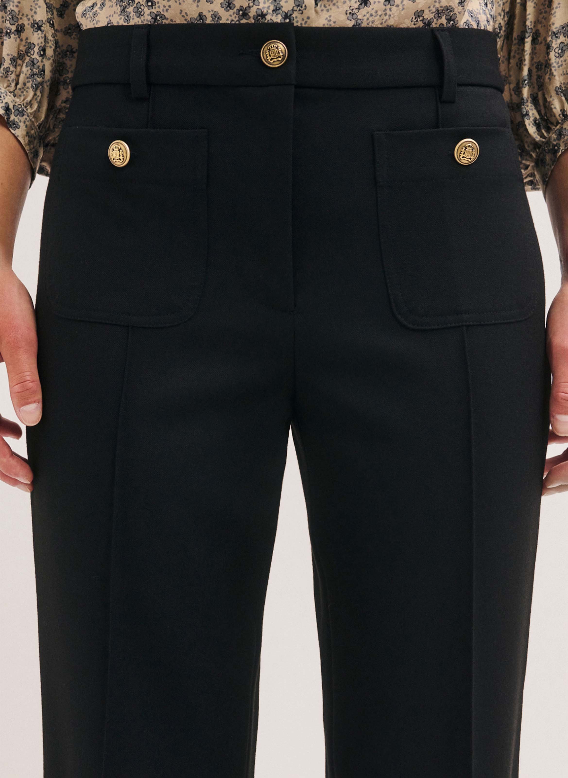 Flared broek PABLO Zwart