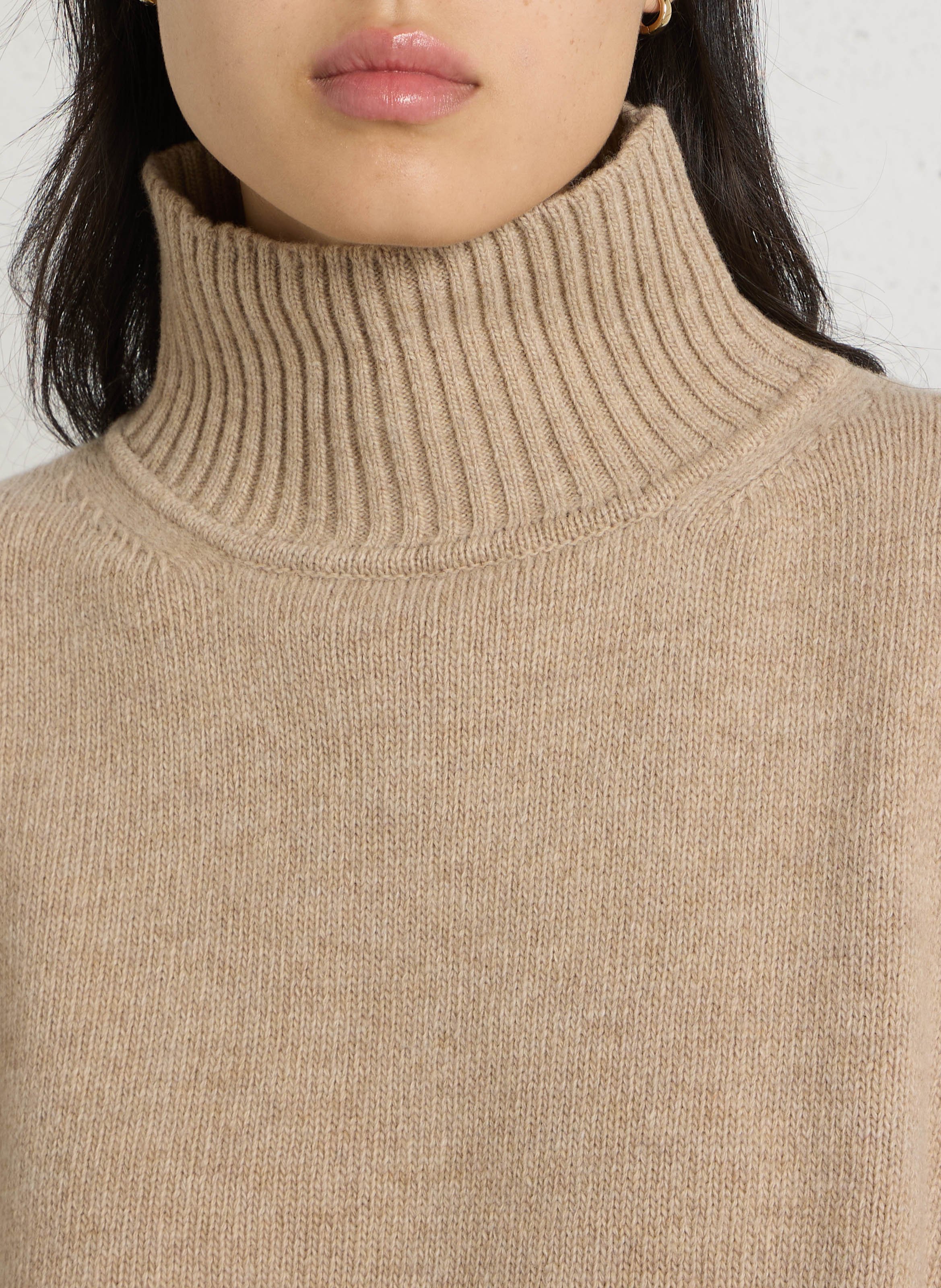 Weiter Wollpullover mit Stehkragen MAX MARA WEEK END Beige
