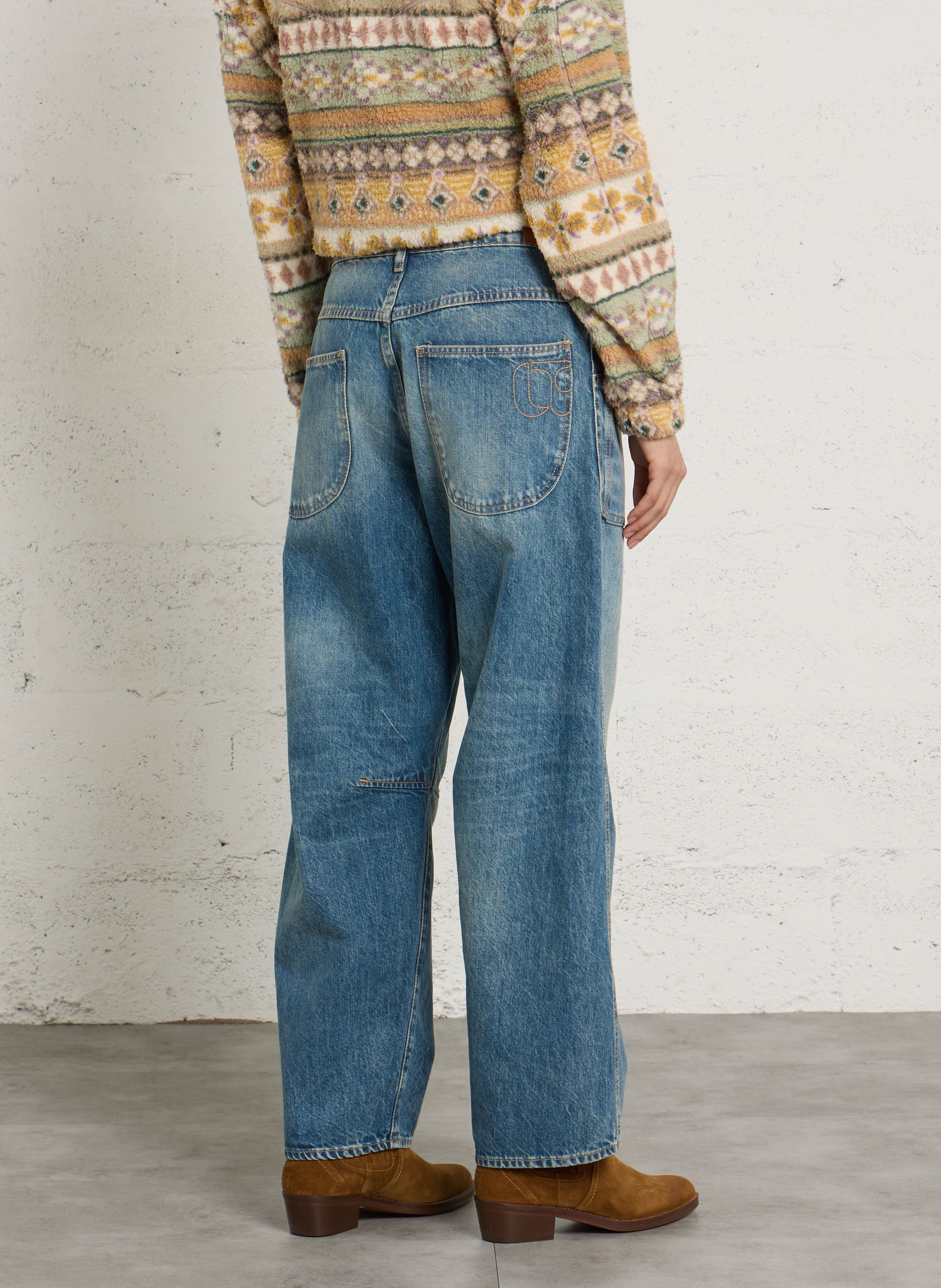 Losse jeans, grote ballonvorm, lengte 34 LE TEMPS DES CERISES Blauw