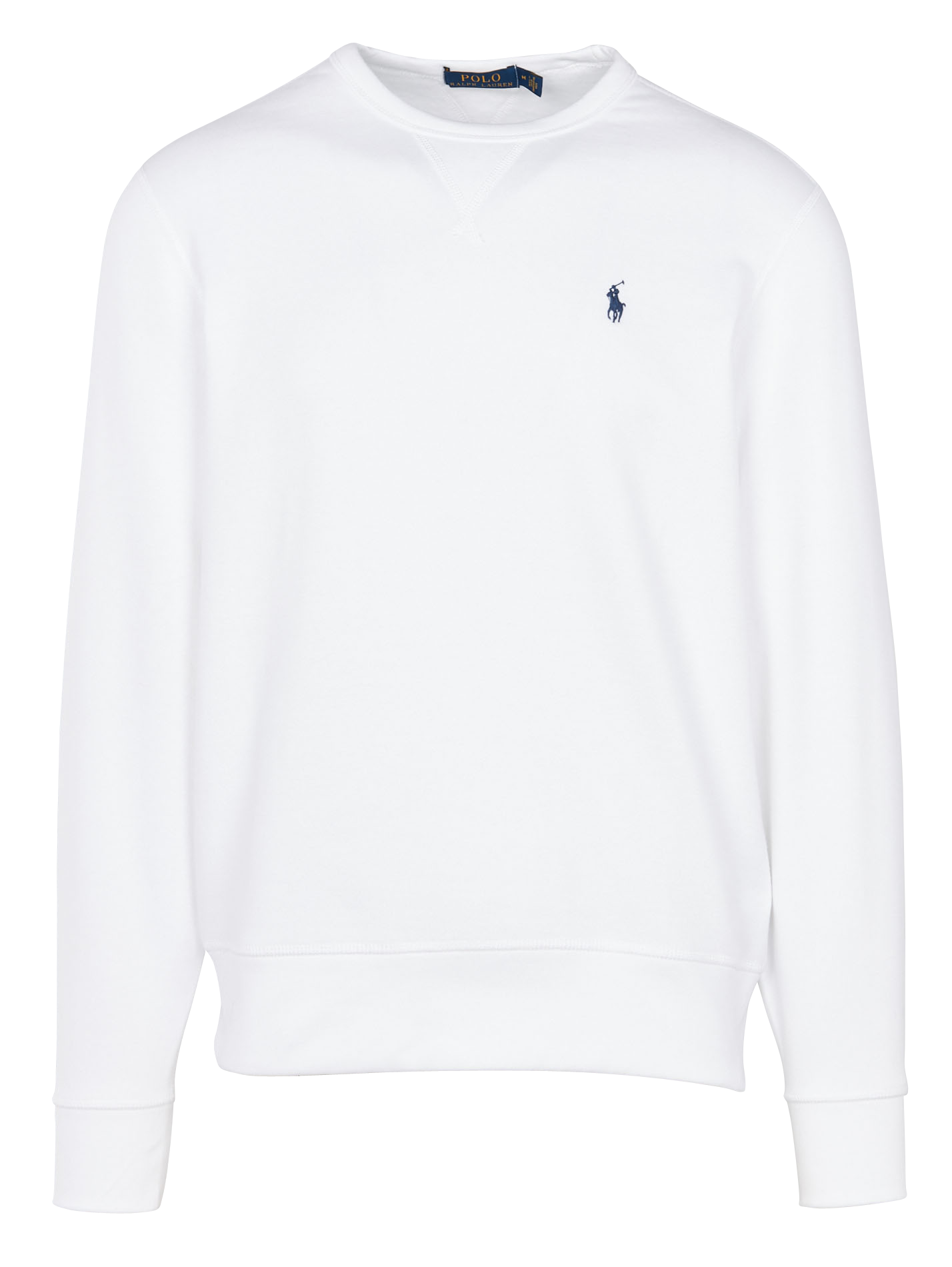 Sweat col rond regular-fit en coton molletonné avec Pony player POLO RALPH LAUREN Blanc