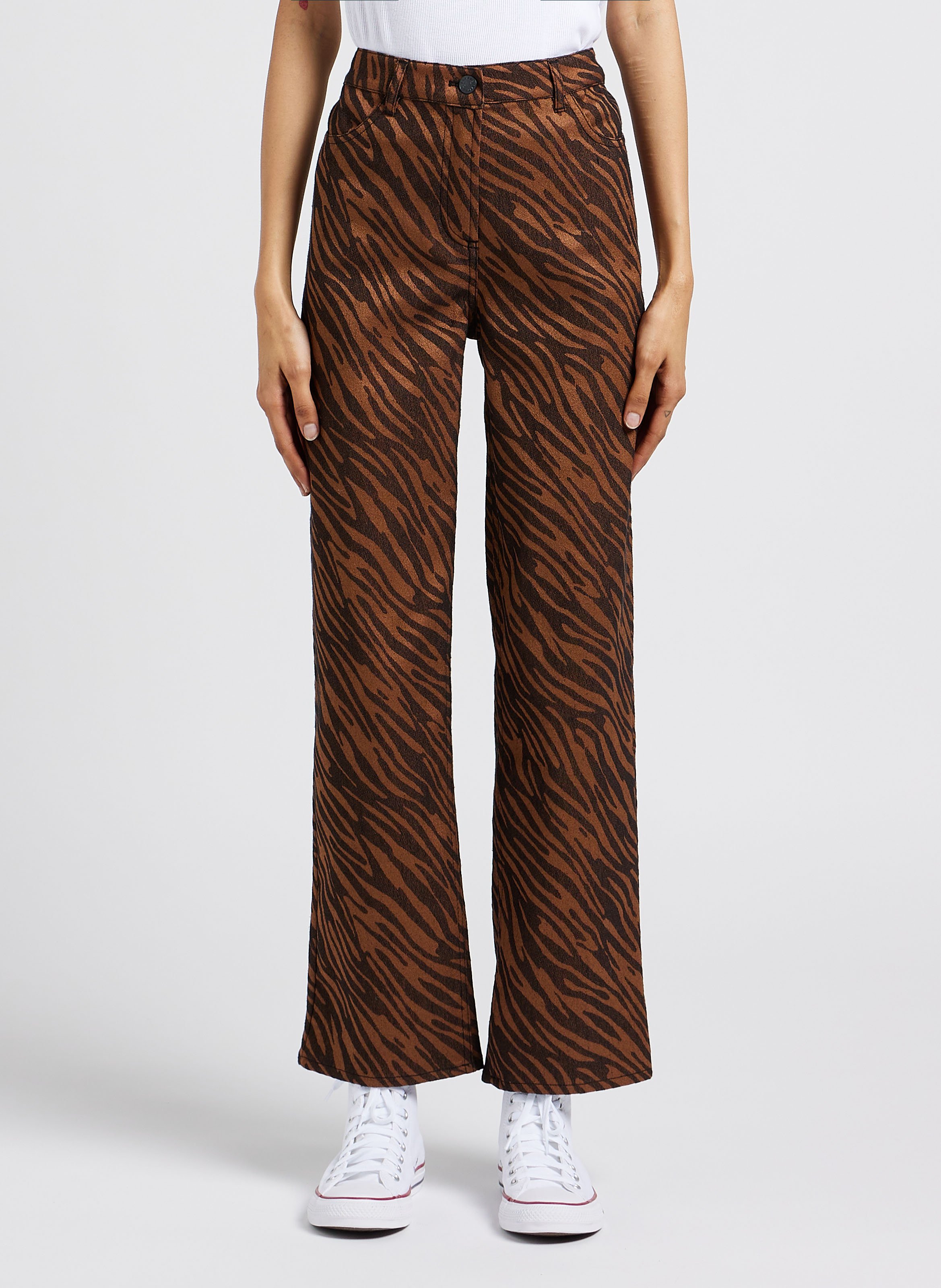 Pantalon droit imprimé en coton mélangé  SAMSOE SAMSOE Multicolore