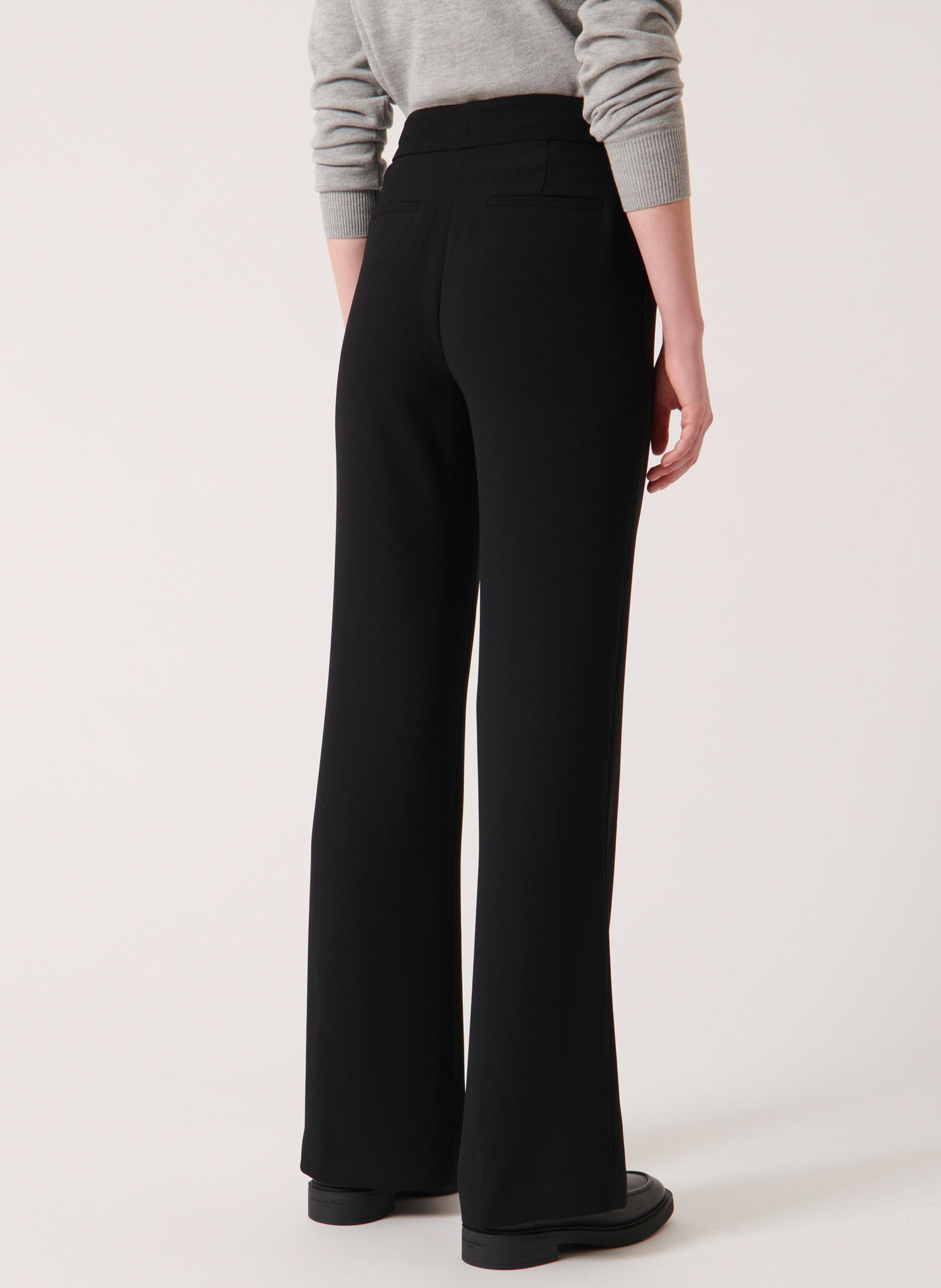 High-waisted fluid straight pants ZAPA Black