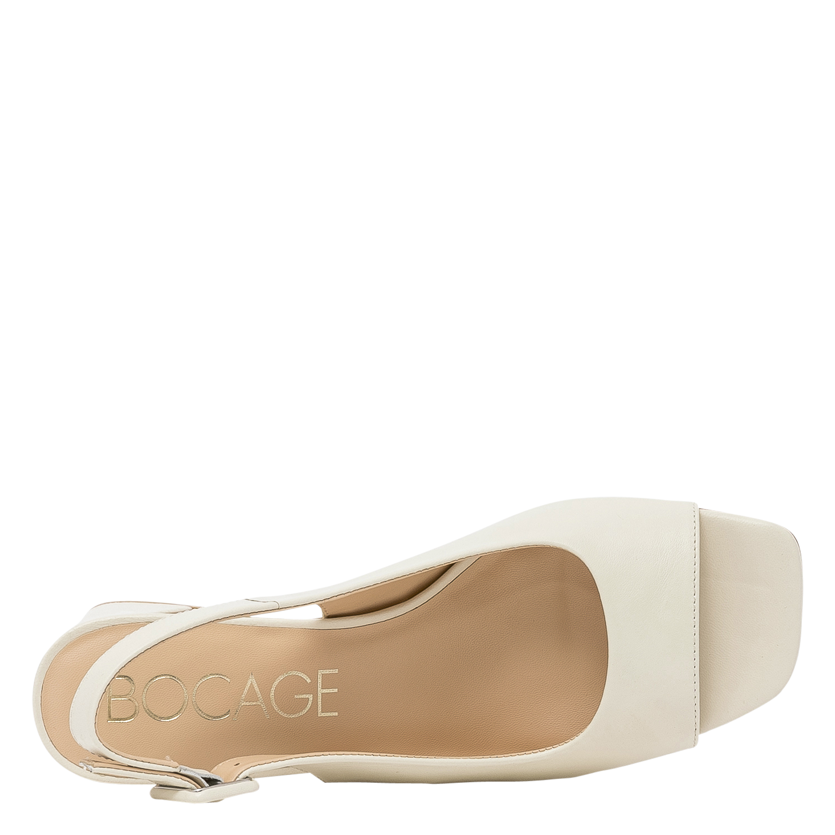 Heeled leather sandals BOCAGE Beige