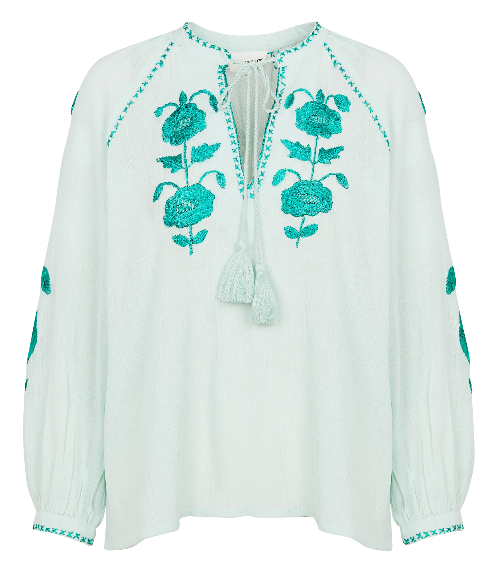 Henley-Bluse aus Baumwolle ANTIK BATIK Blau